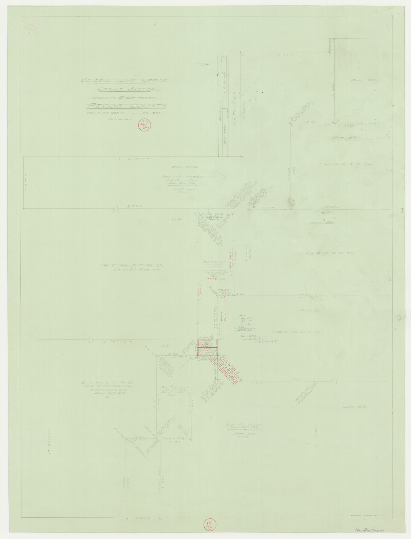 71514, Pecos County Working Sketch 42, General Map Collection