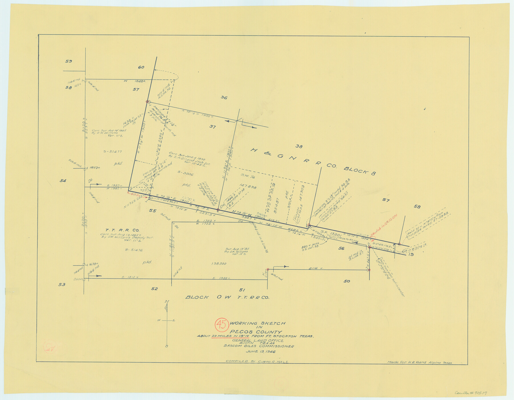 71517, Pecos County Working Sketch 45, General Map Collection