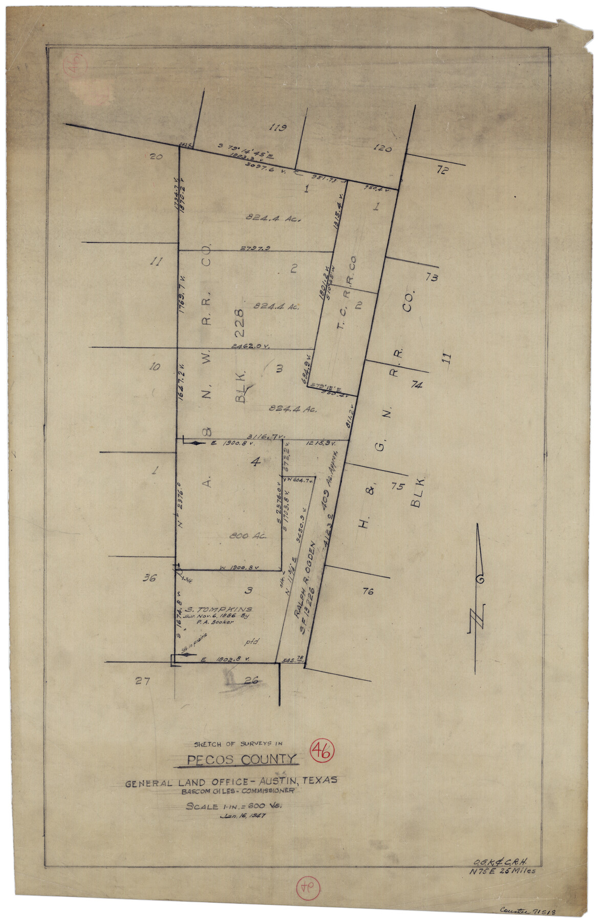 71518, Pecos County Working Sketch 46, General Map Collection

