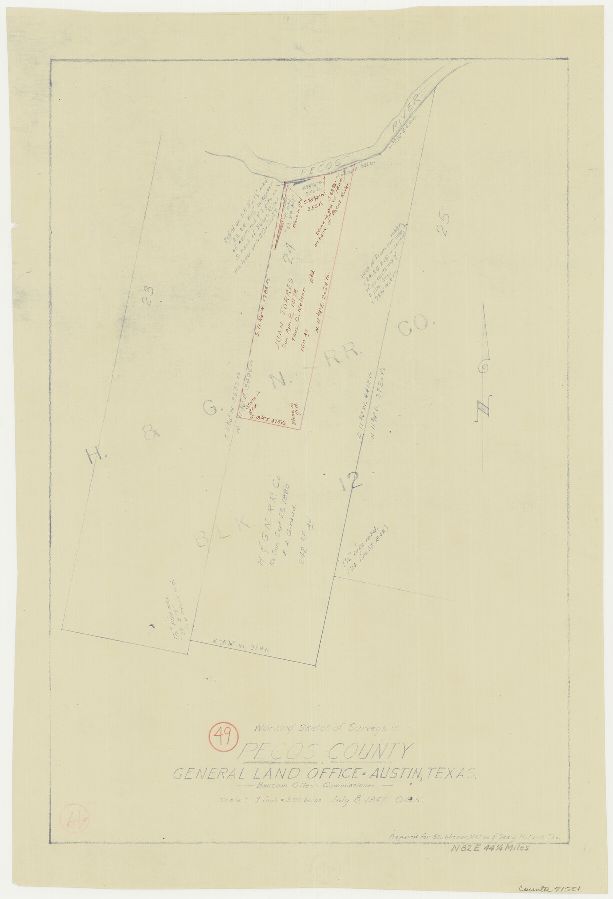 71521, Pecos County Working Sketch 49, General Map Collection