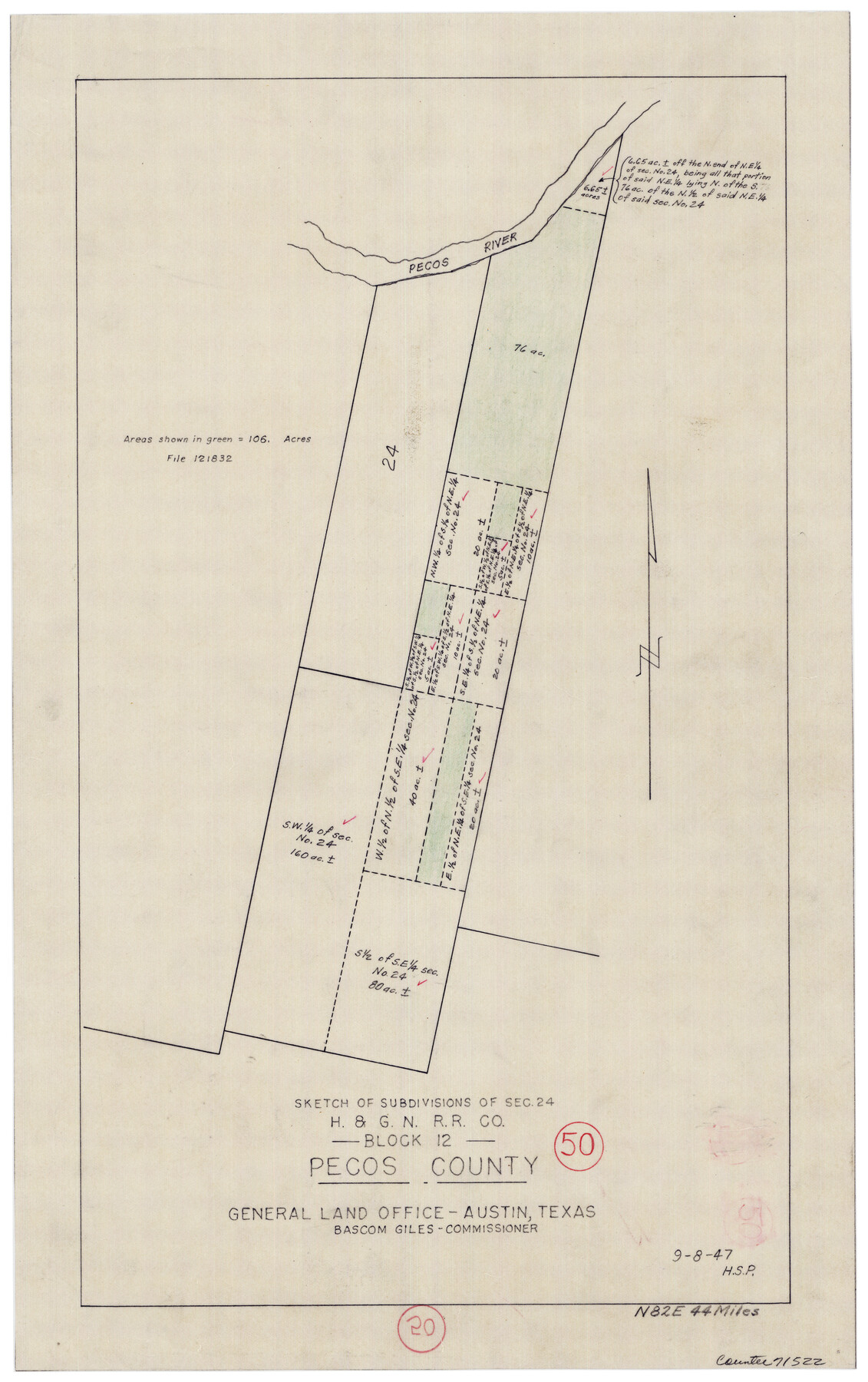 71522, Pecos County Working Sketch 50, General Map Collection
