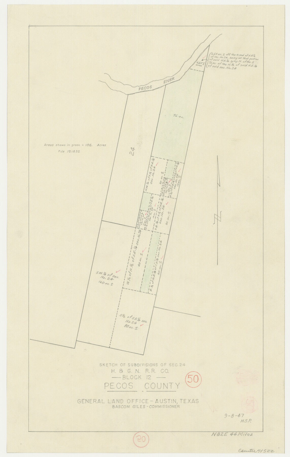71522, Pecos County Working Sketch 50, General Map Collection