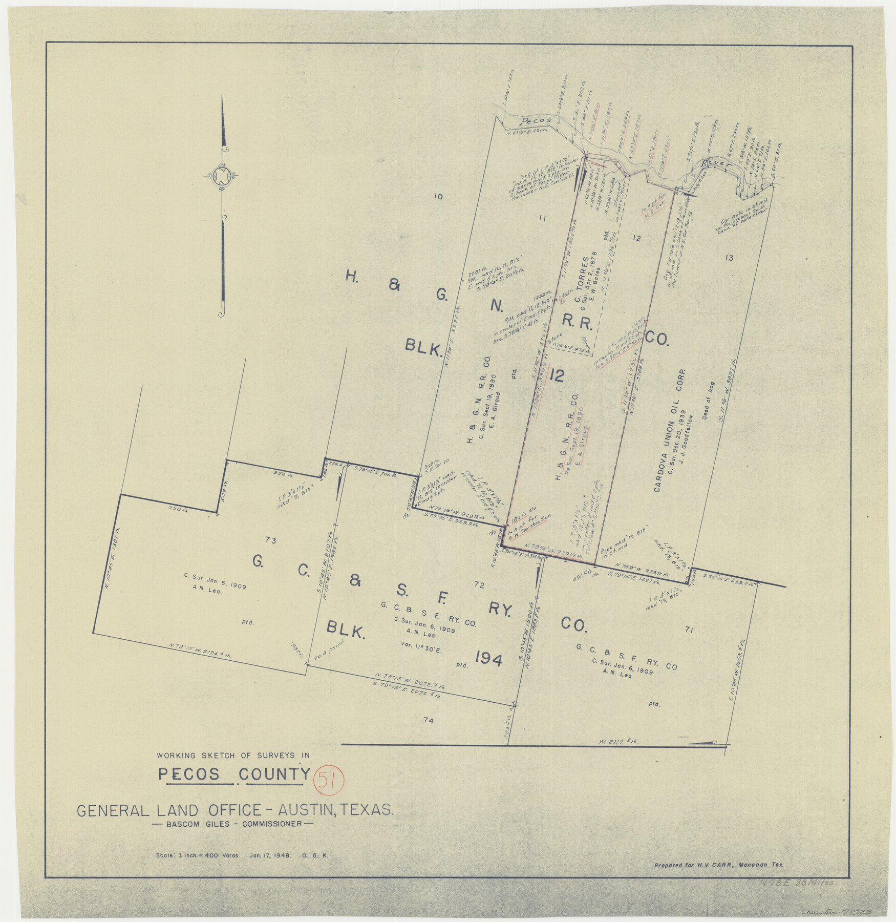 71523, Pecos County Working Sketch 51, General Map Collection