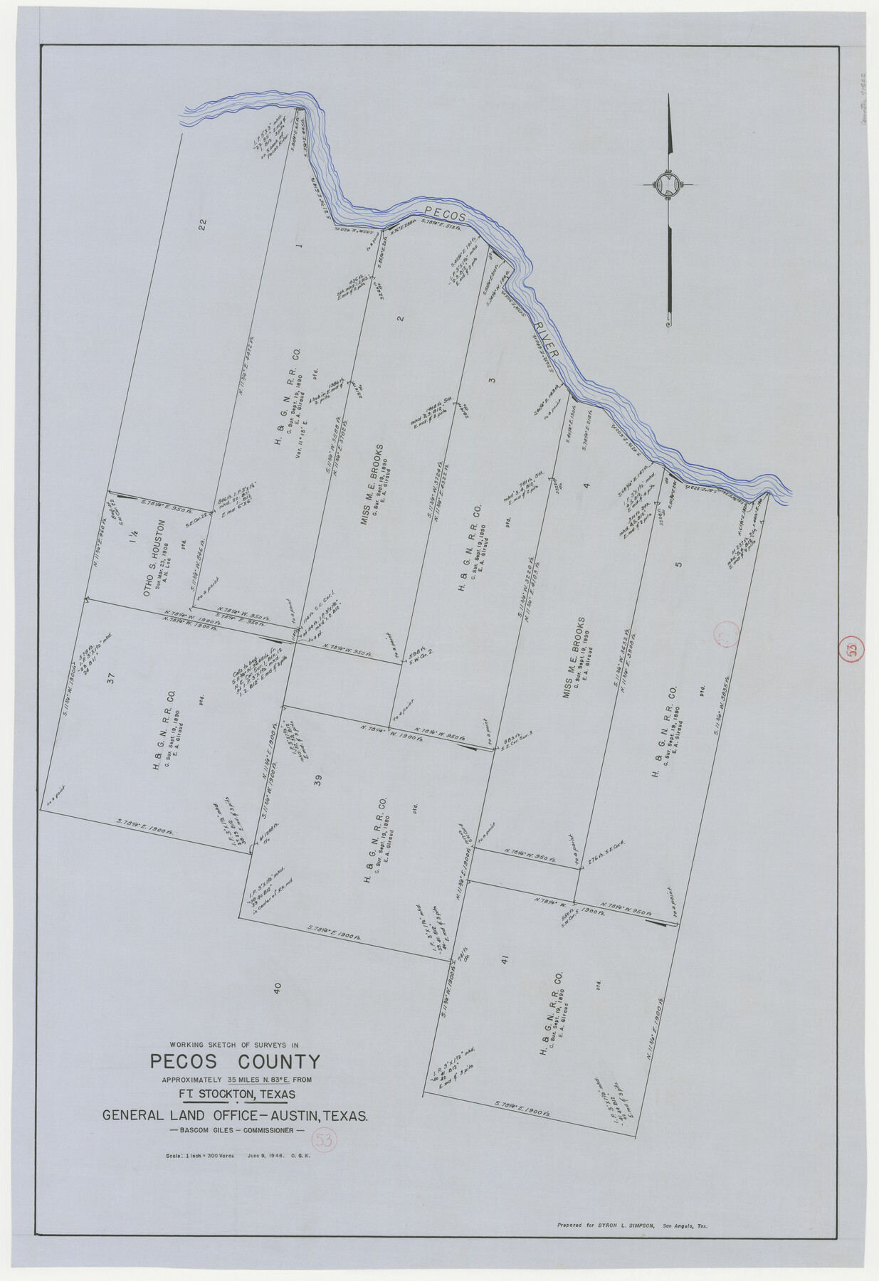 71525, Pecos County Working Sketch 53, General Map Collection