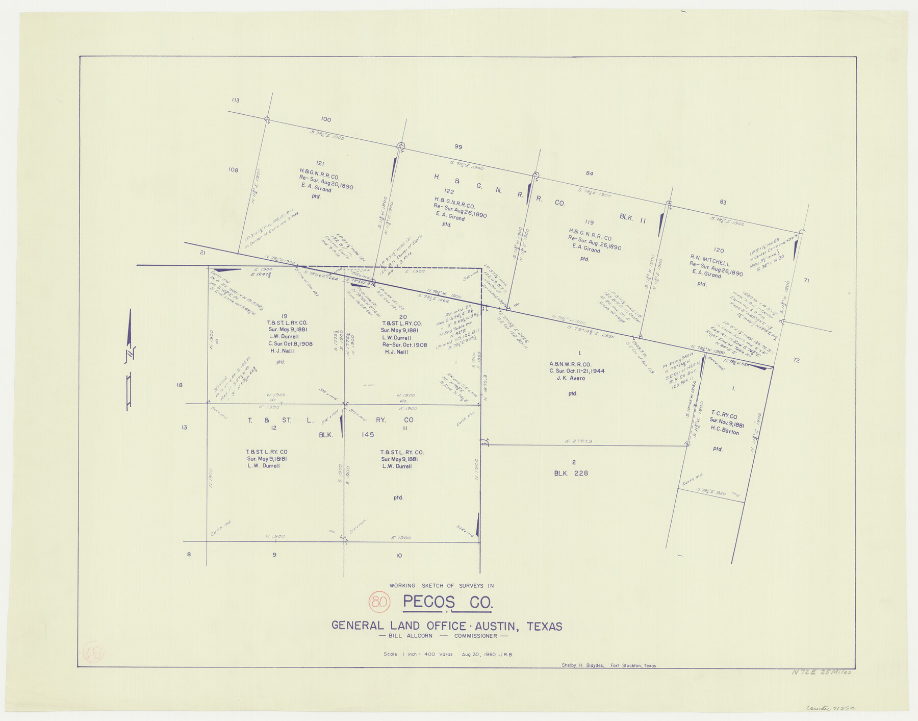 71552, Pecos County Working Sketch 80, General Map Collection