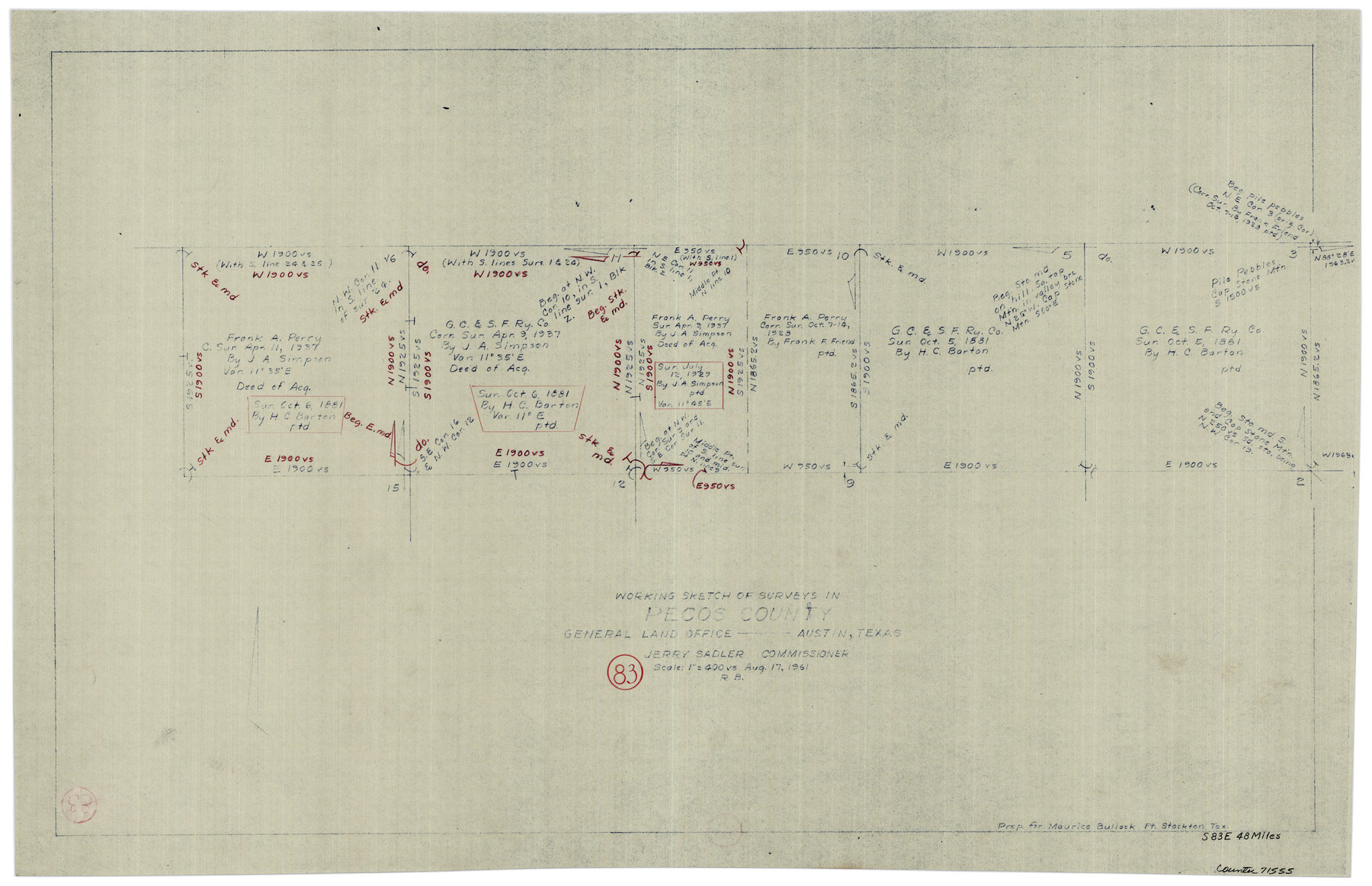 71555, Pecos County Working Sketch 83, General Map Collection
