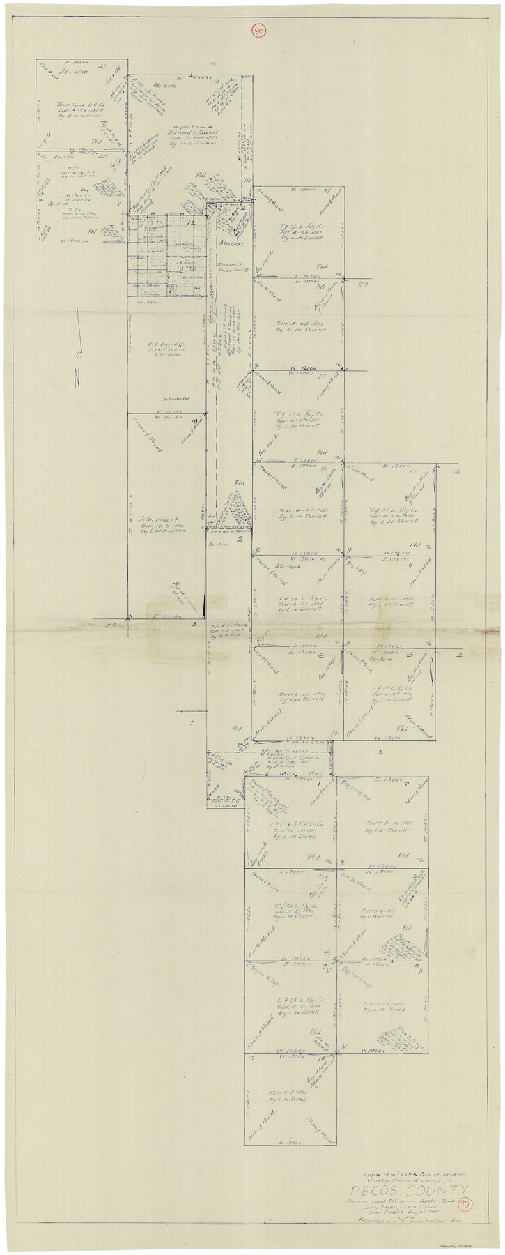 71562, Pecos County Working Sketch 90, General Map Collection
