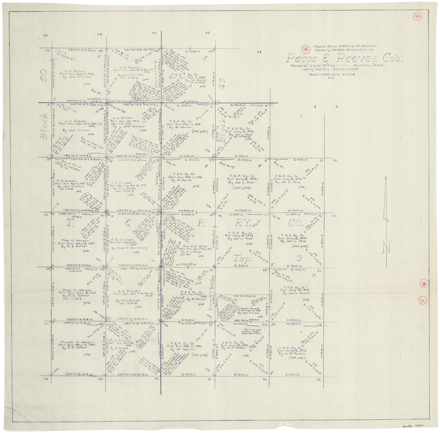 71567, Pecos County Working Sketch 94, General Map Collection
