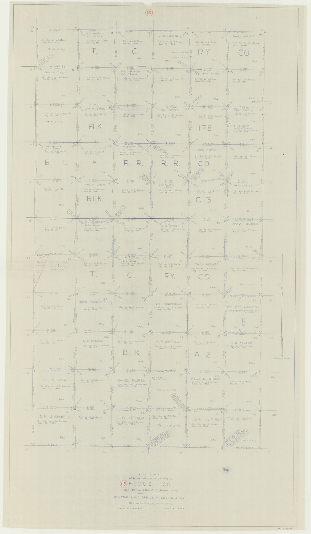 71588, Pecos County Working Sketch 115, General Map Collection
