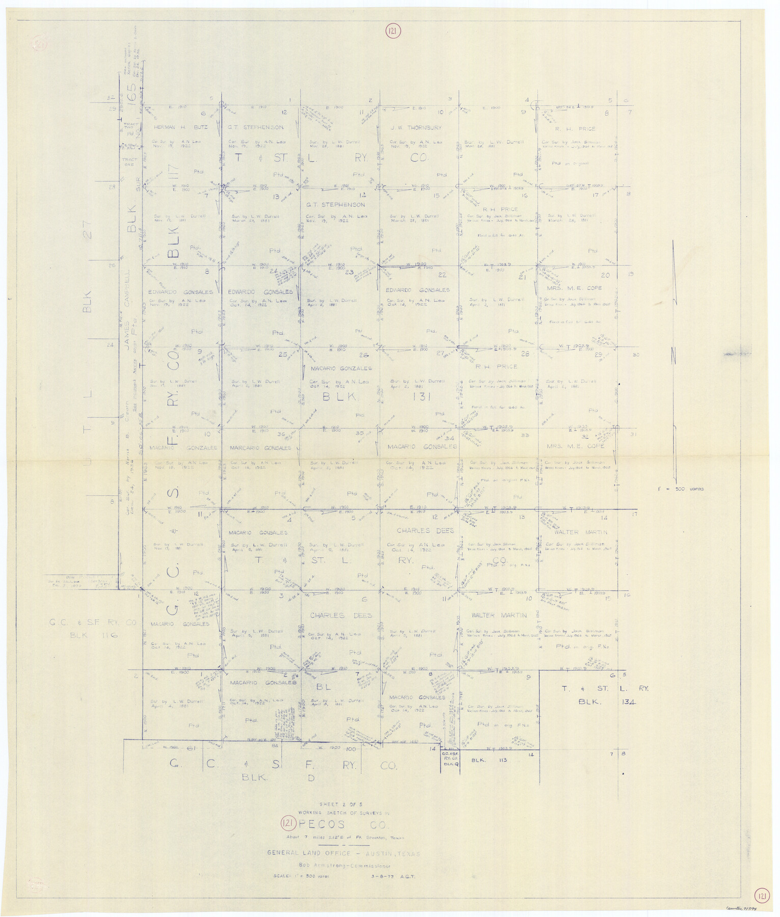 71594, Pecos County Working Sketch 121, General Map Collection