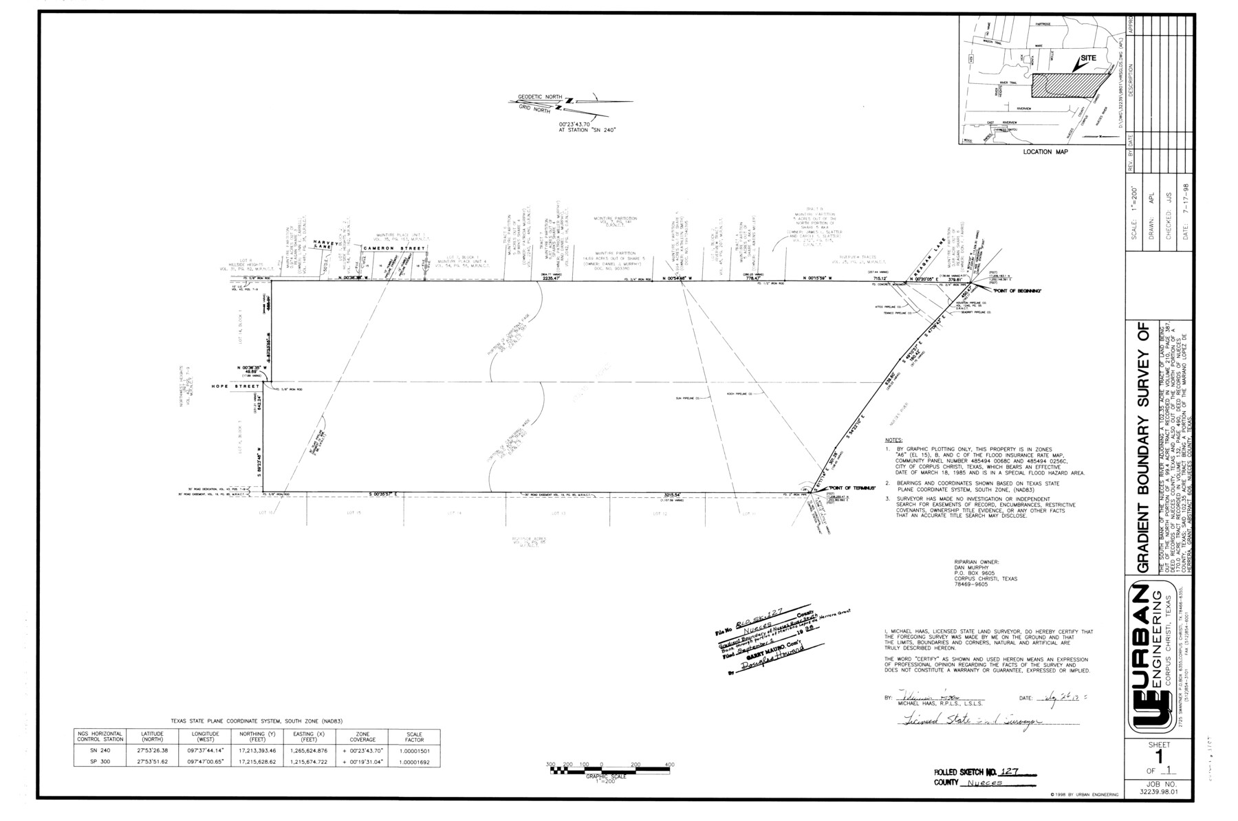 7162, Nueces County Rolled Sketch 127, General Map Collection