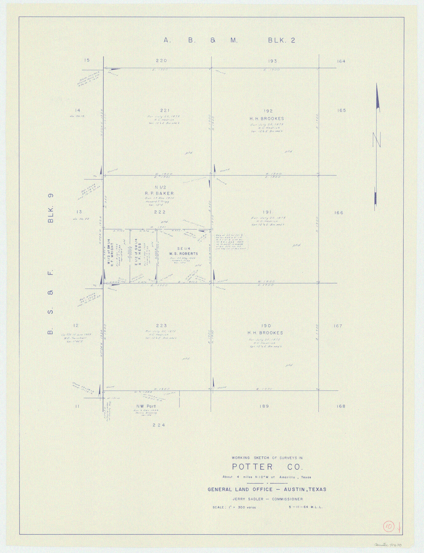 71670, Potter County Working Sketch 10, General Map Collection