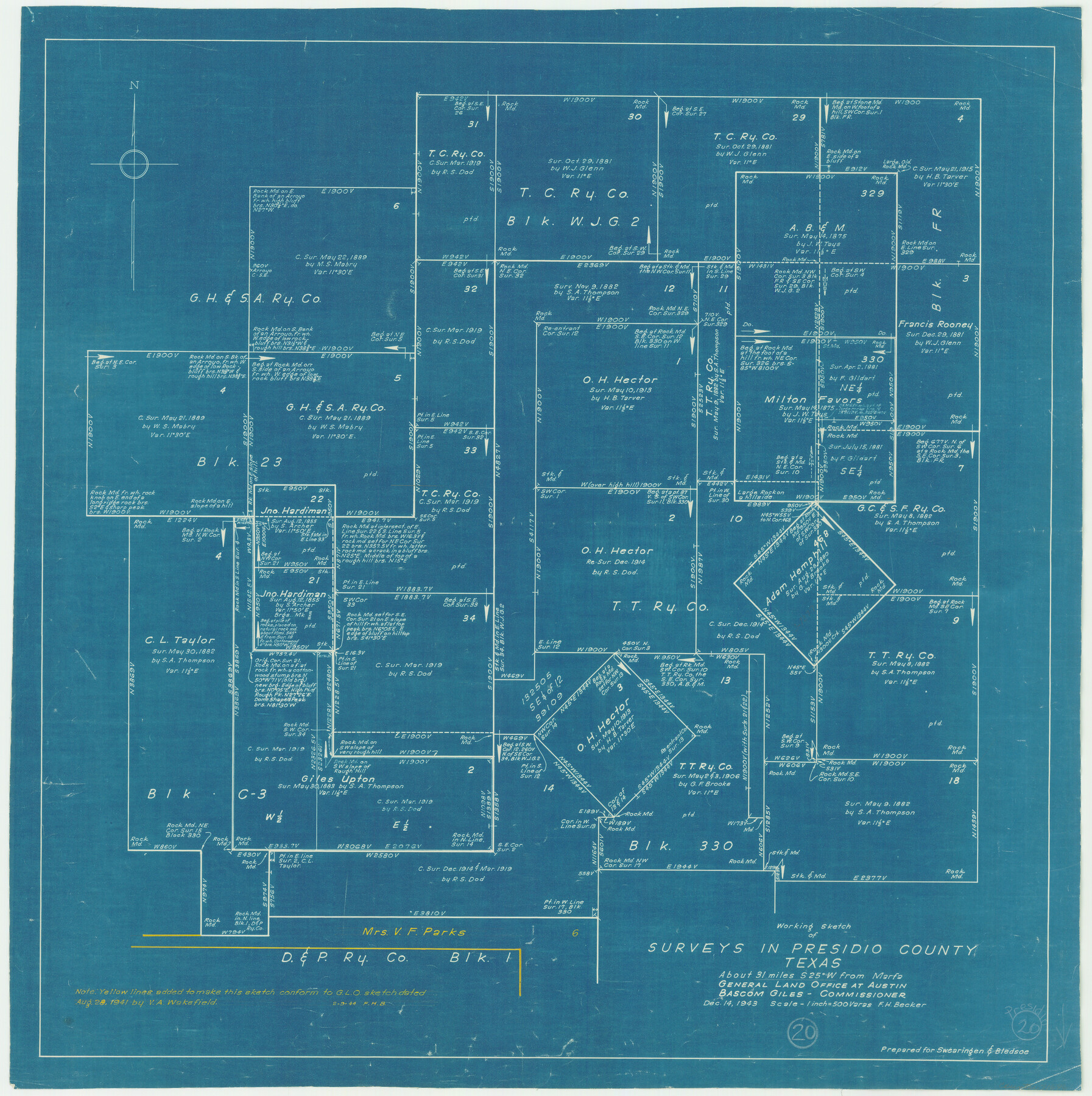 71696, Presidio County Working Sketch 20, General Map Collection