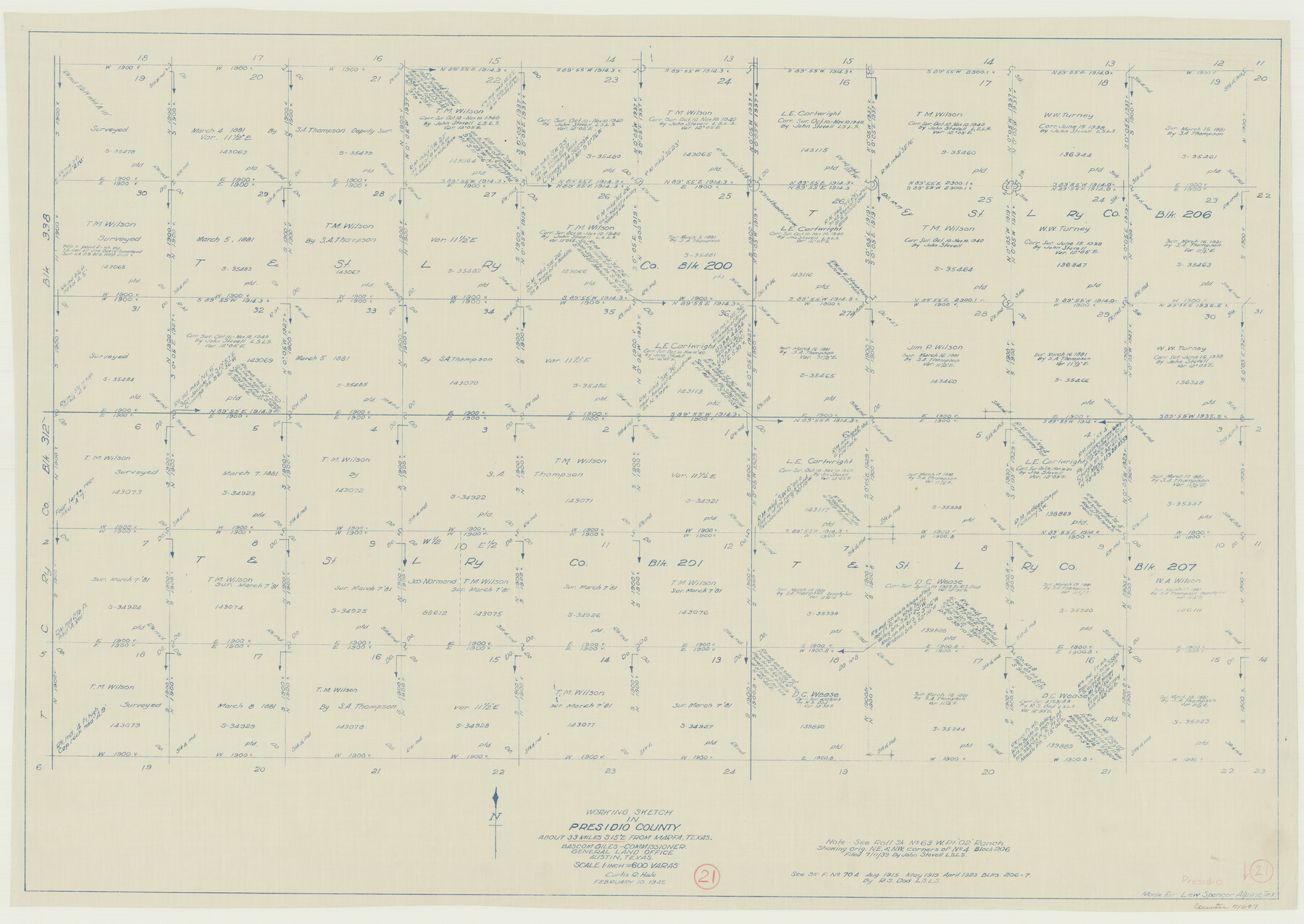 71697, Presidio County Working Sketch 21, General Map Collection