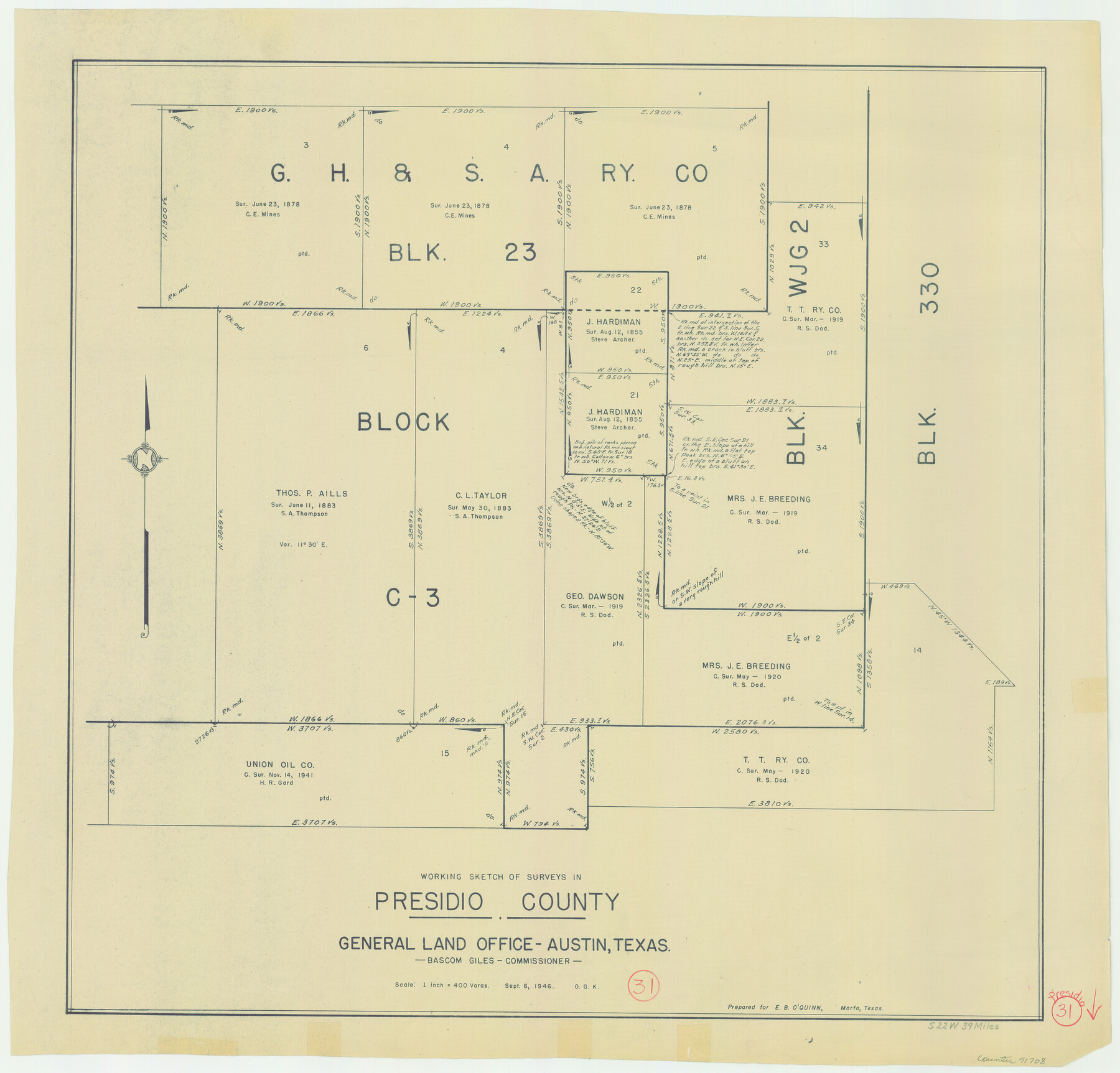 71708, Presidio County Working Sketch 31, General Map Collection