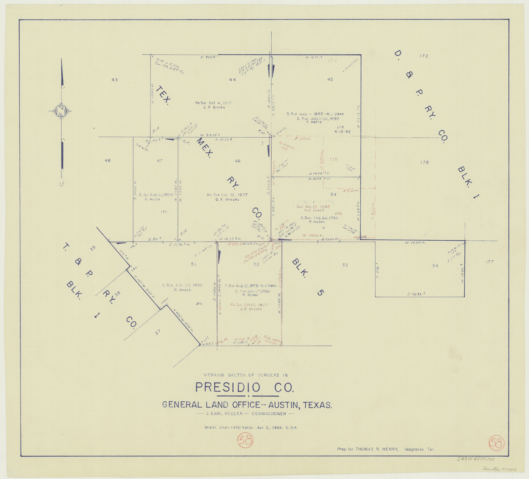 71735, Presidio County Working Sketch 58, General Map Collection