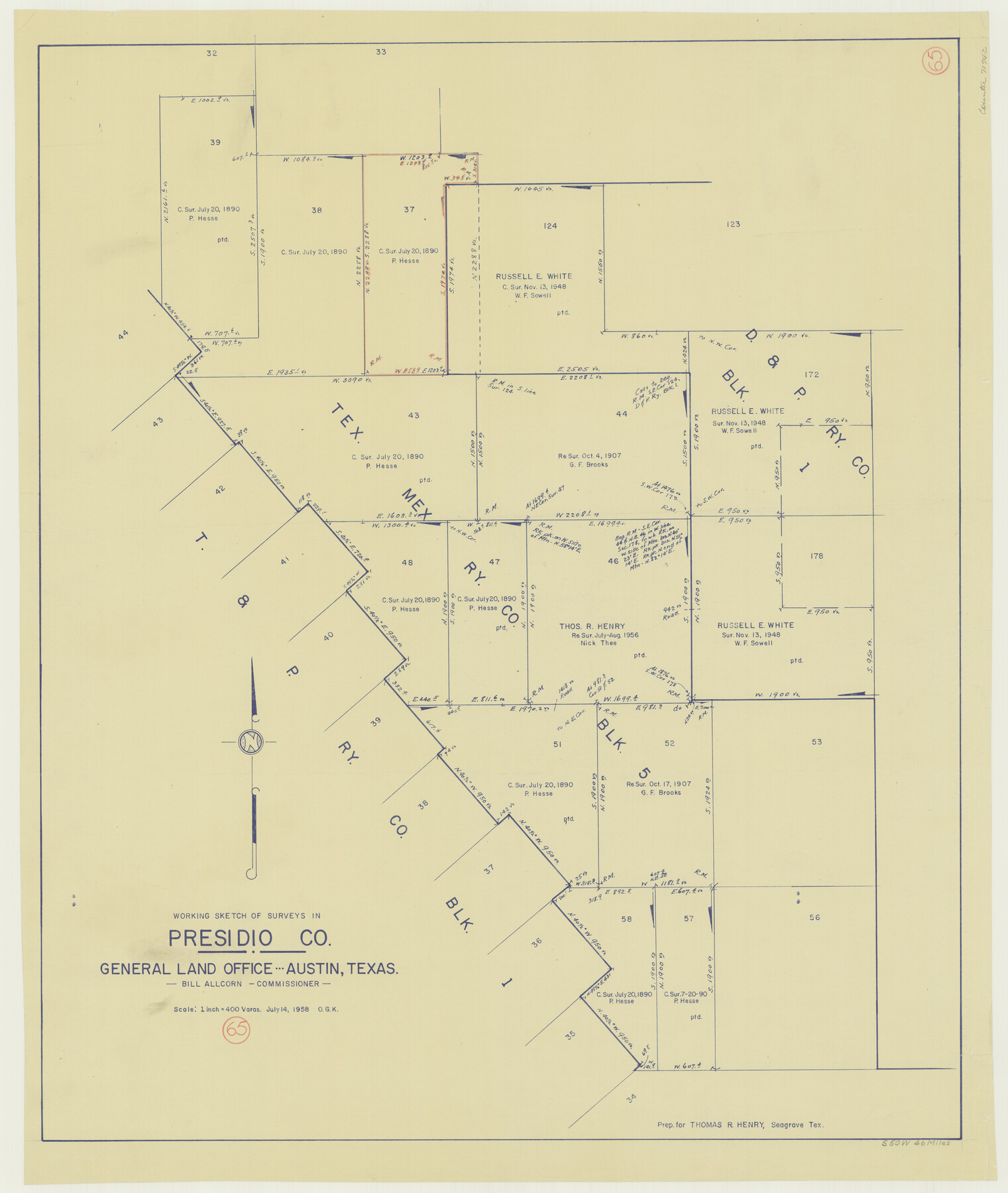 71742, Presidio County Working Sketch 65, General Map Collection