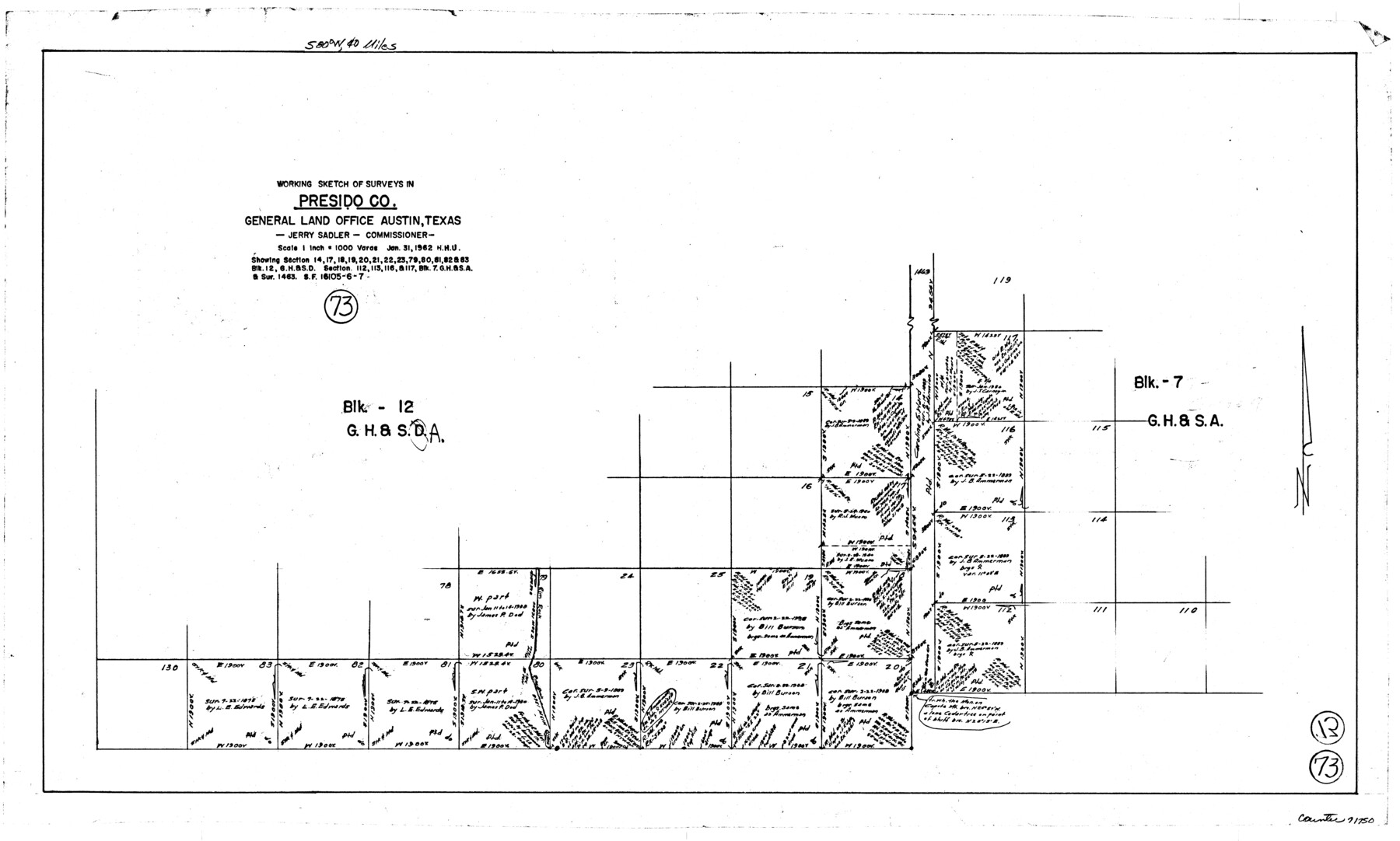 71750, Presidio County Working Sketch 73, General Map Collection