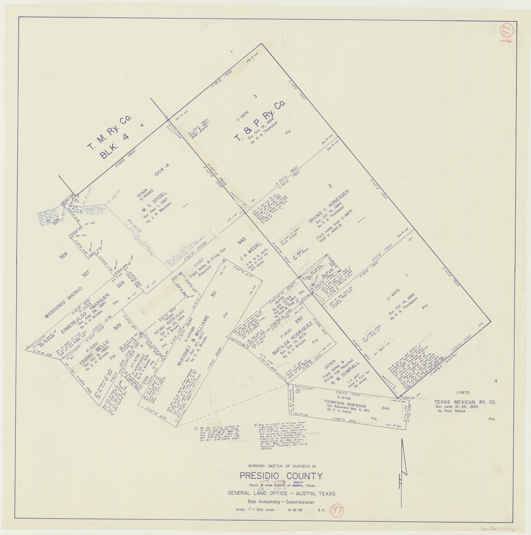 71774, Presidio County Working Sketch 97, General Map Collection