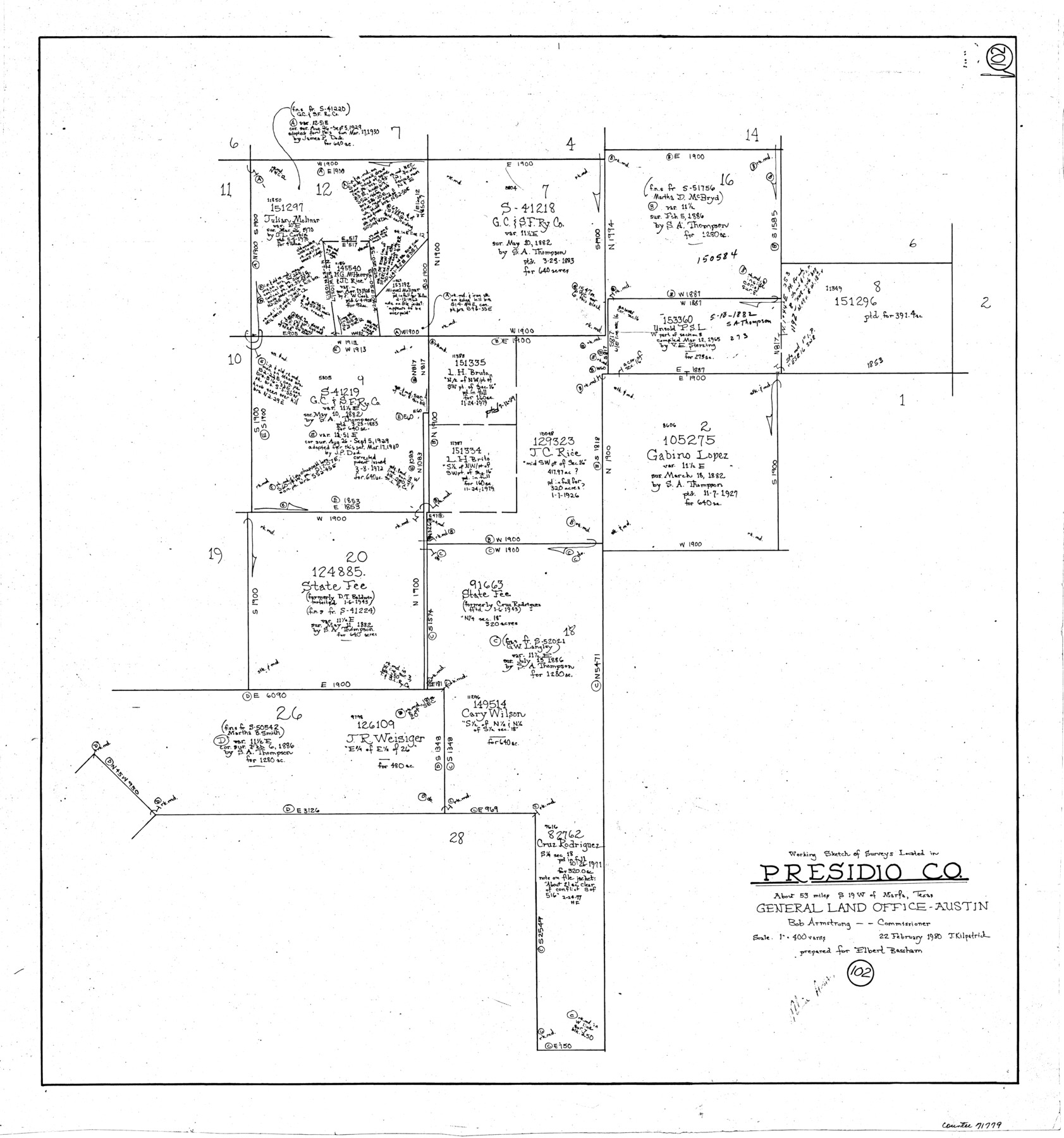 71779, Presidio County Working Sketch 102, General Map Collection