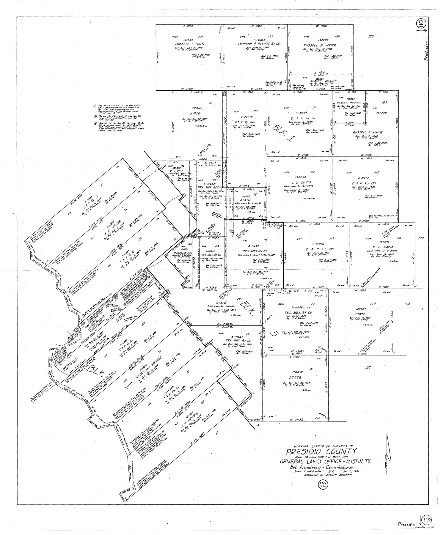 71787, Presidio County Working Sketch 110, General Map Collection