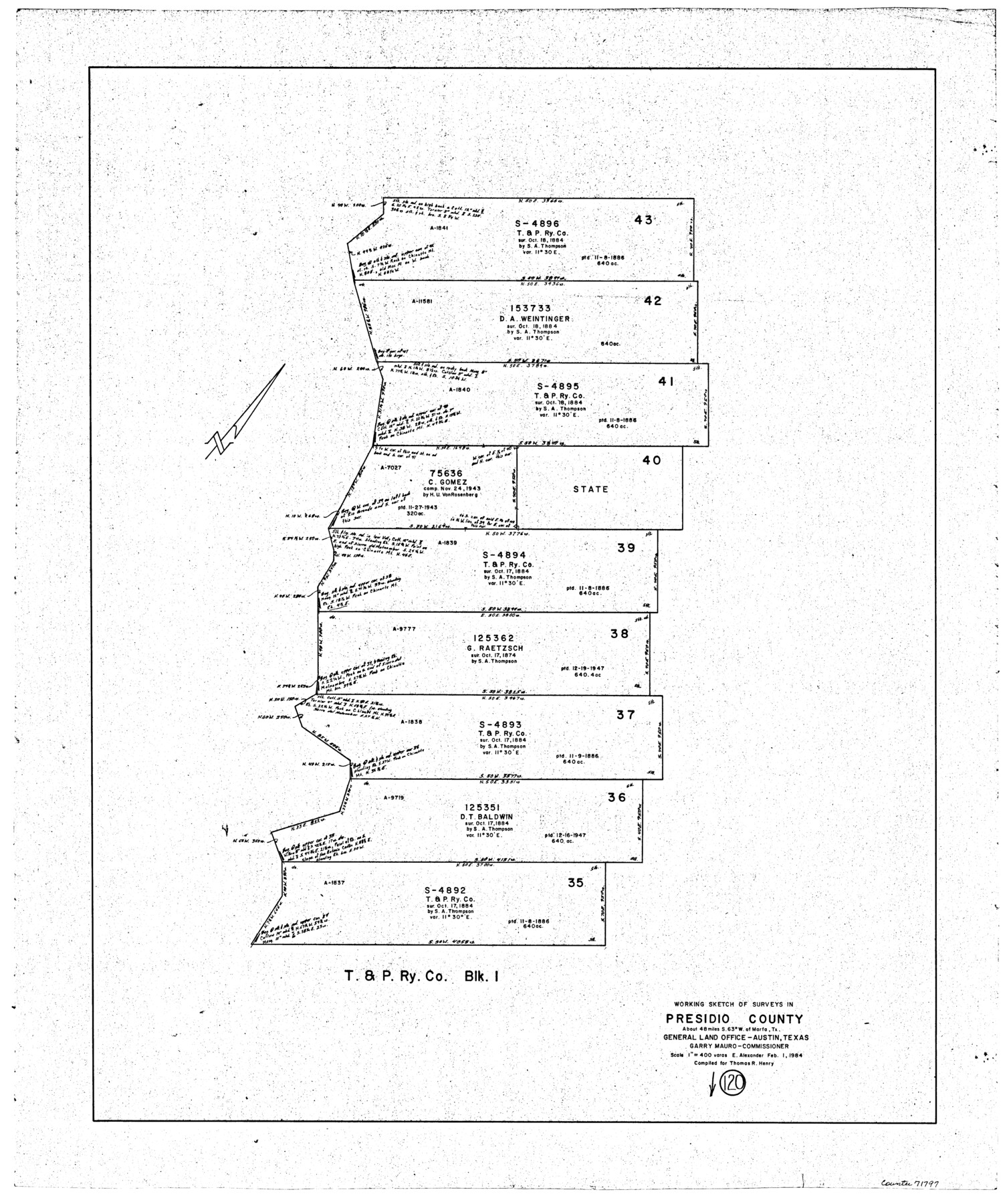 71797, Presidio County Working Sketch 120, General Map Collection