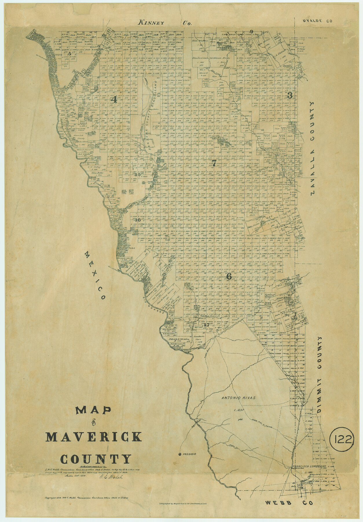 718, Map of Maverick County, Texas, Maddox Collection