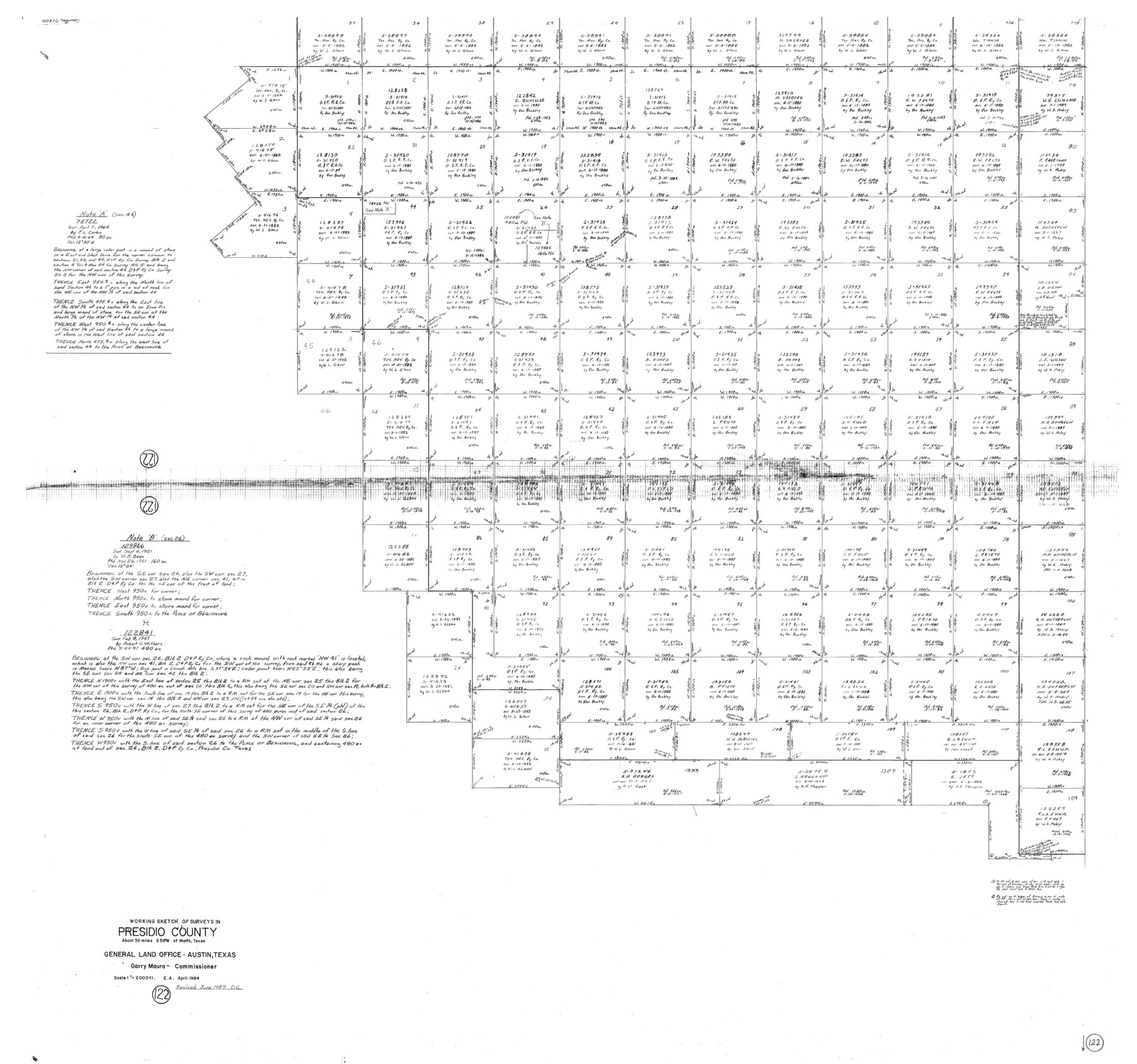 71800, Presidio County Working Sketch 122, General Map Collection