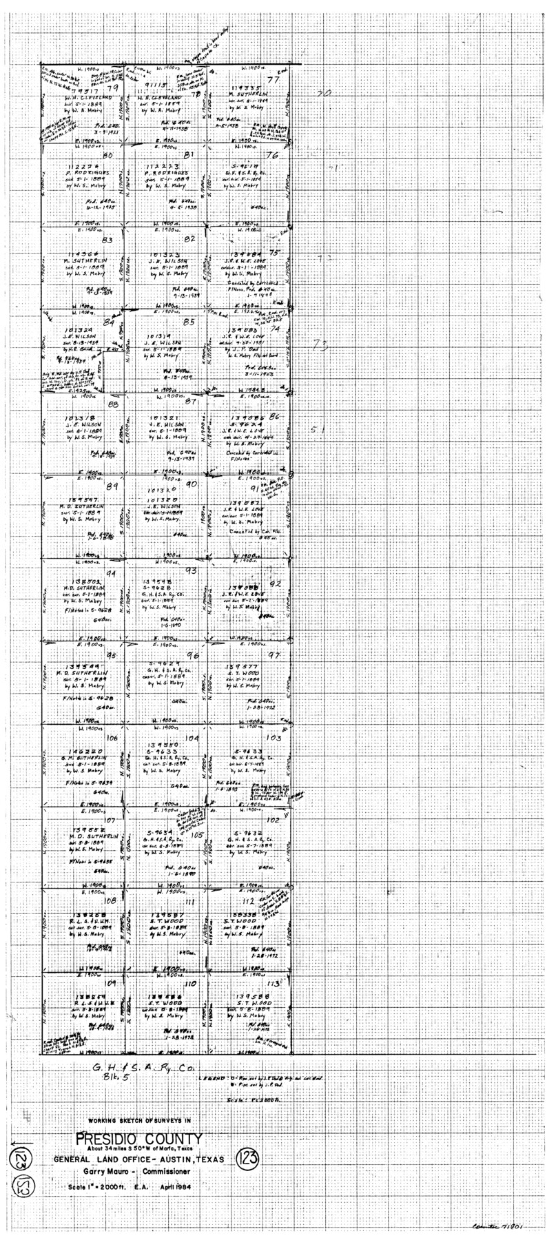 71801, Presidio County Working Sketch 123, General Map Collection