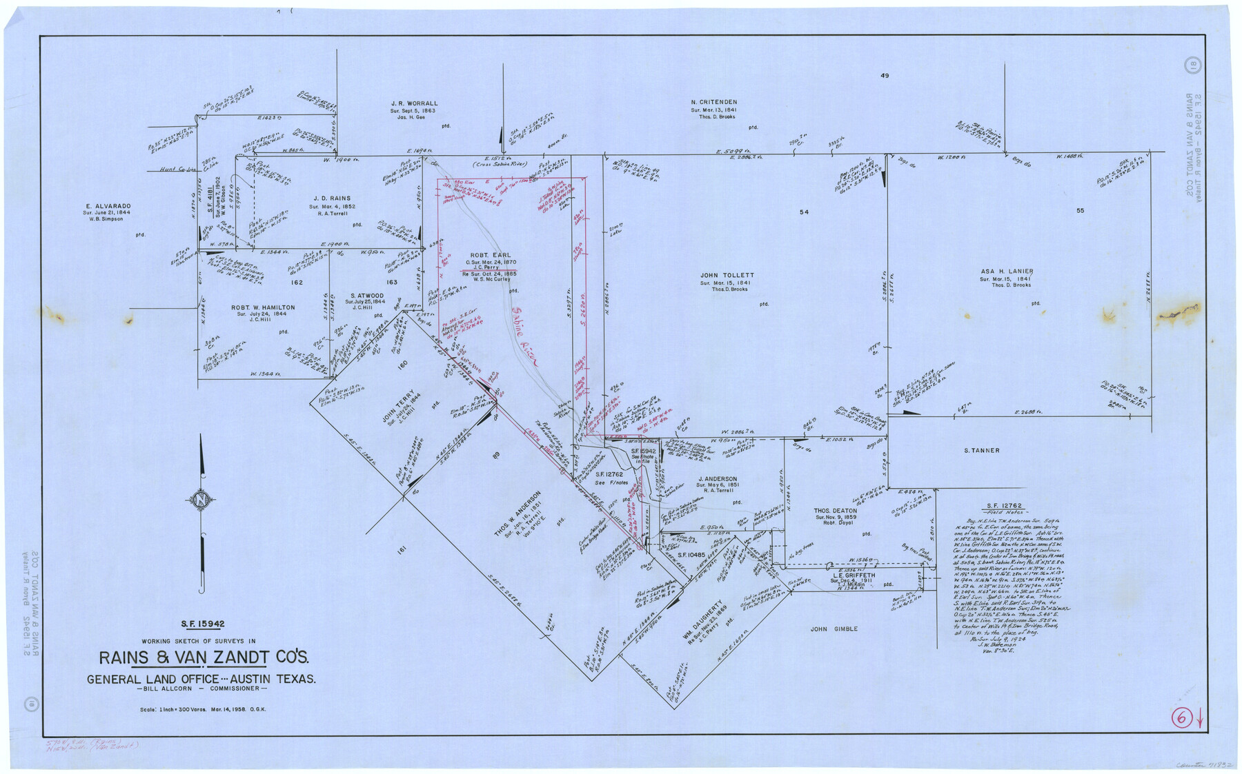 71832, Rains County Working Sketch 6, General Map Collection