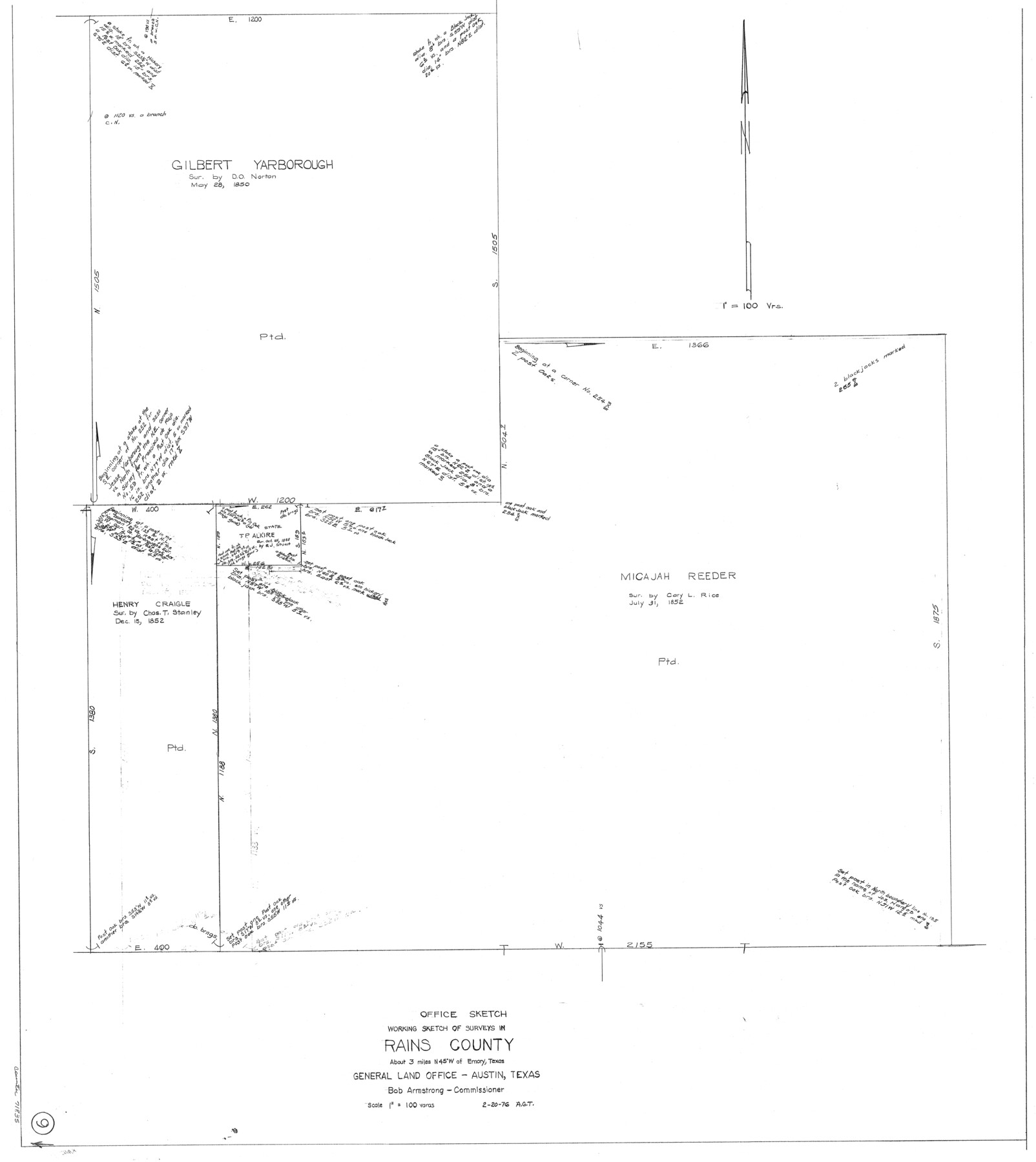 71835, Rains County Working Sketch 9, General Map Collection