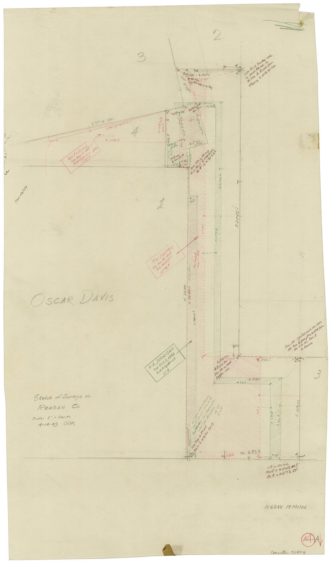 71854, Reagan County Working Sketch 14a, General Map Collection
