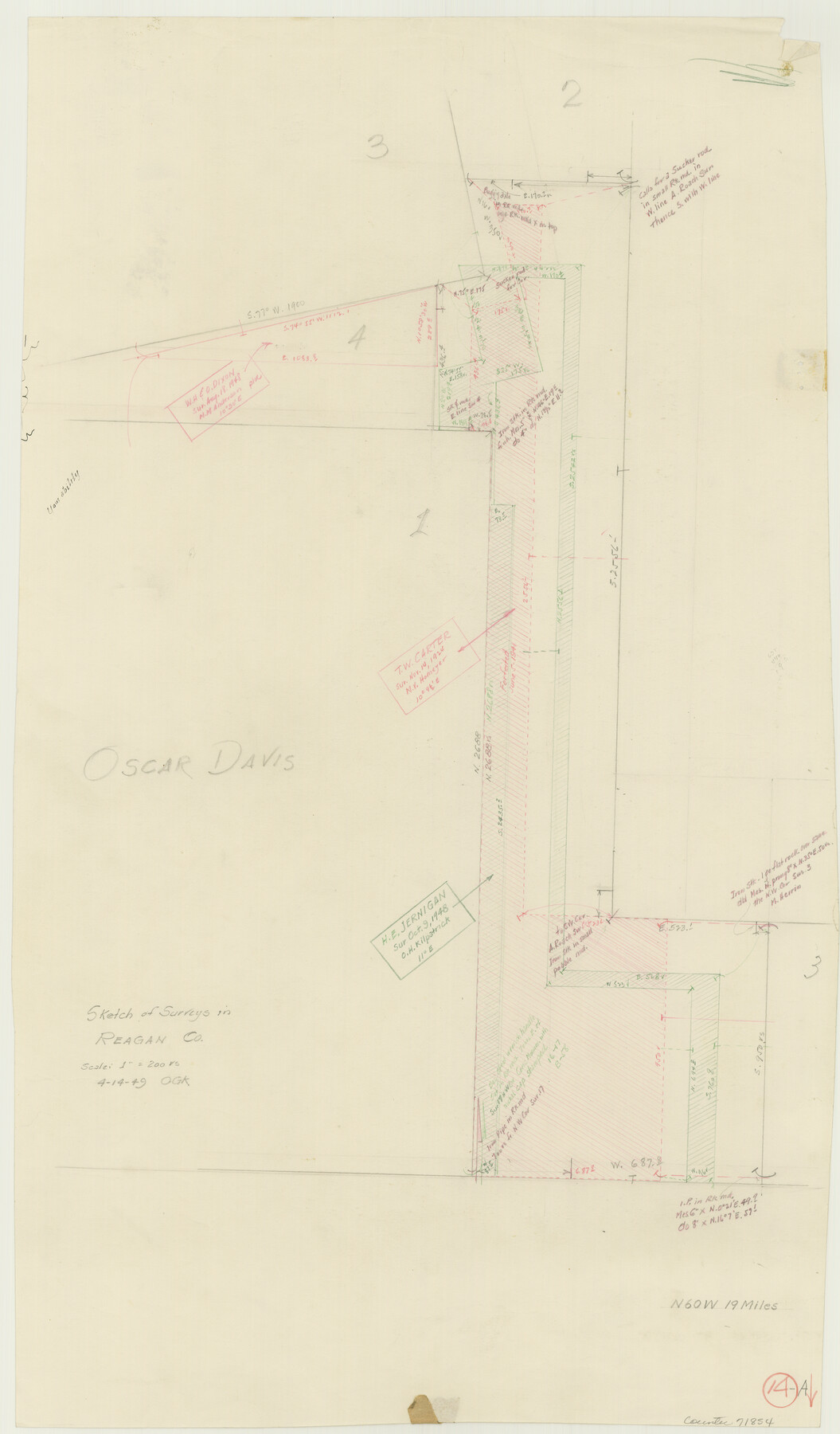 71854, Reagan County Working Sketch 14a, General Map Collection