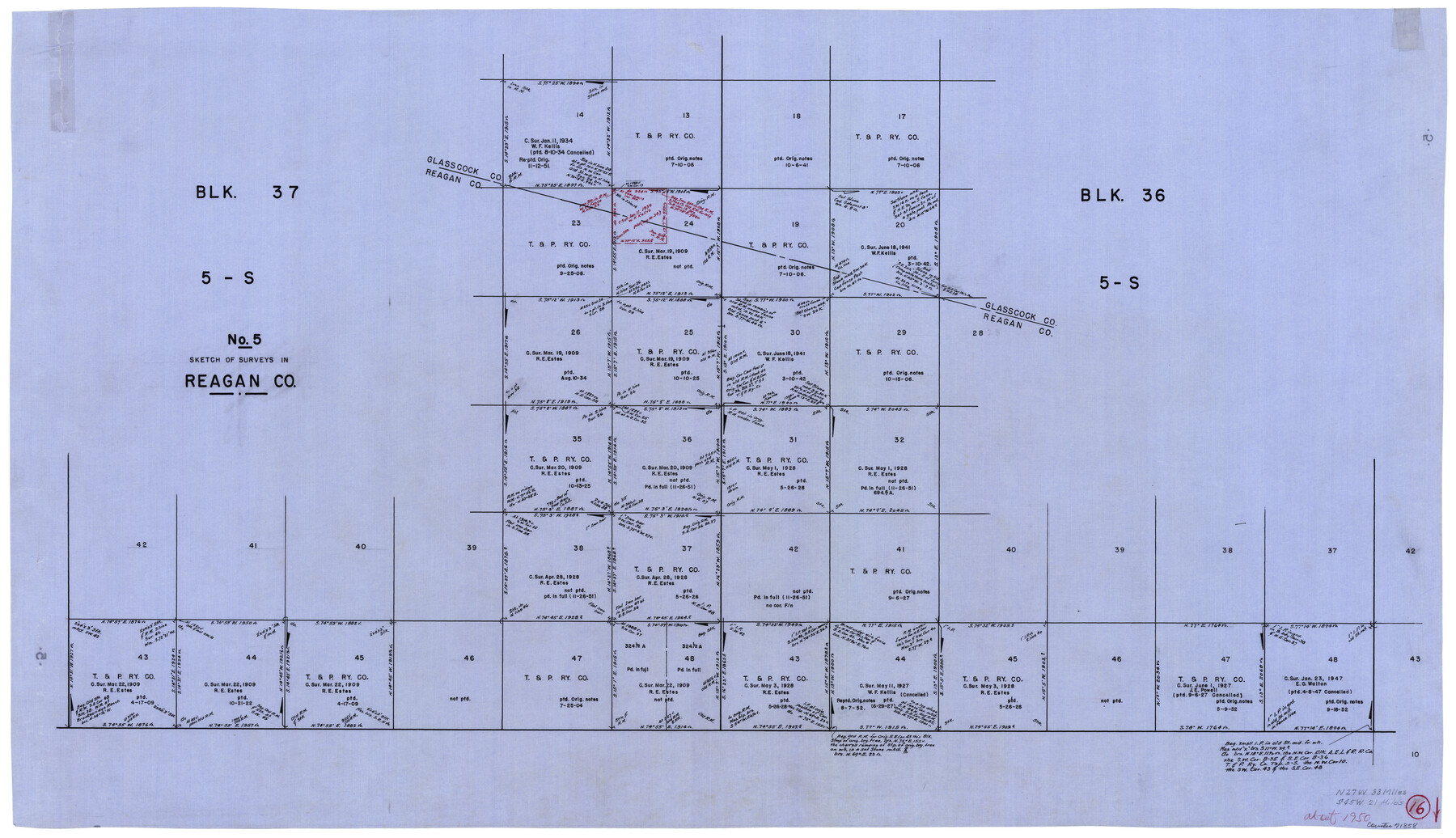 71858, Reagan County Working Sketch 16, General Map Collection
