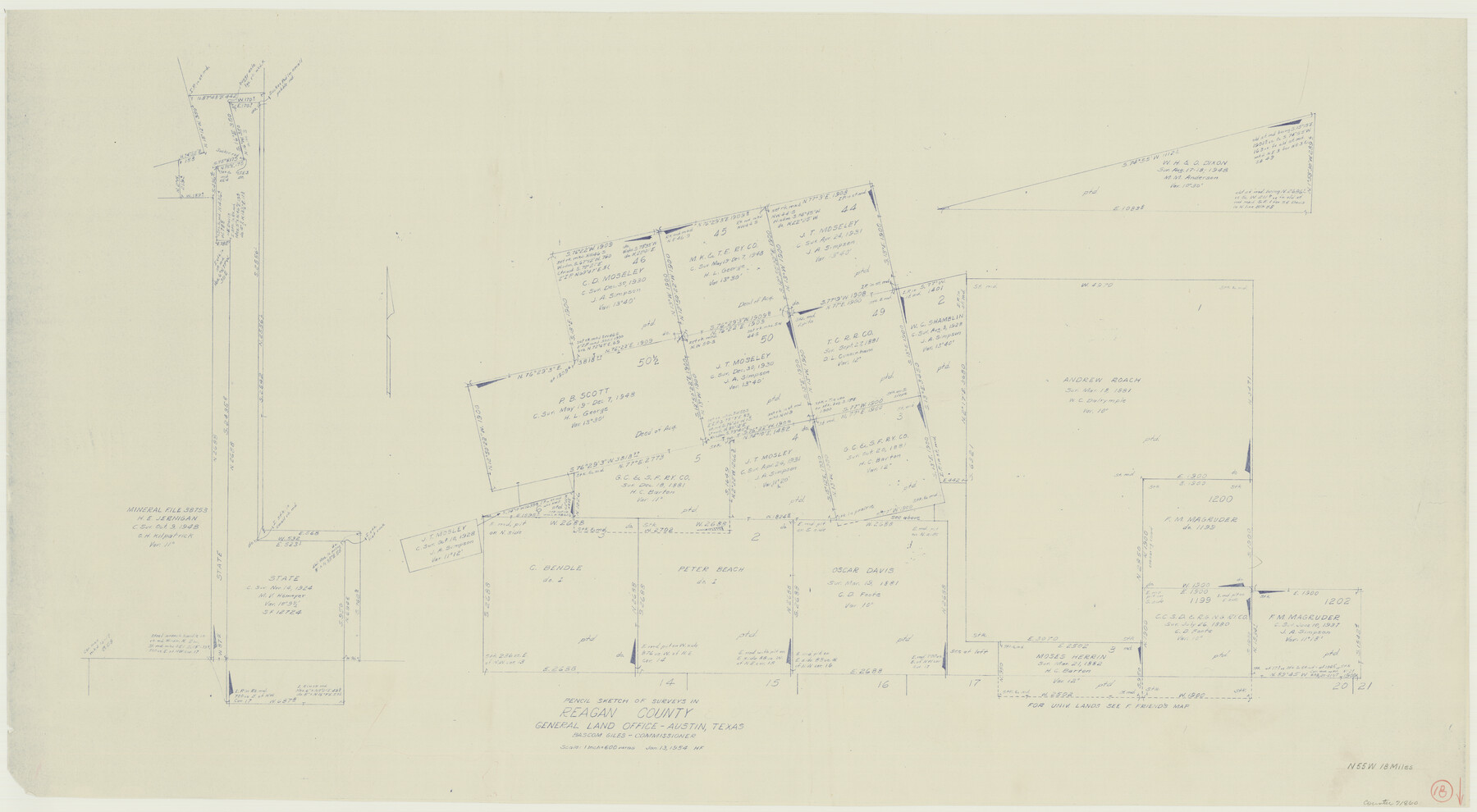 71860, Reagan County Working Sketch 18, General Map Collection