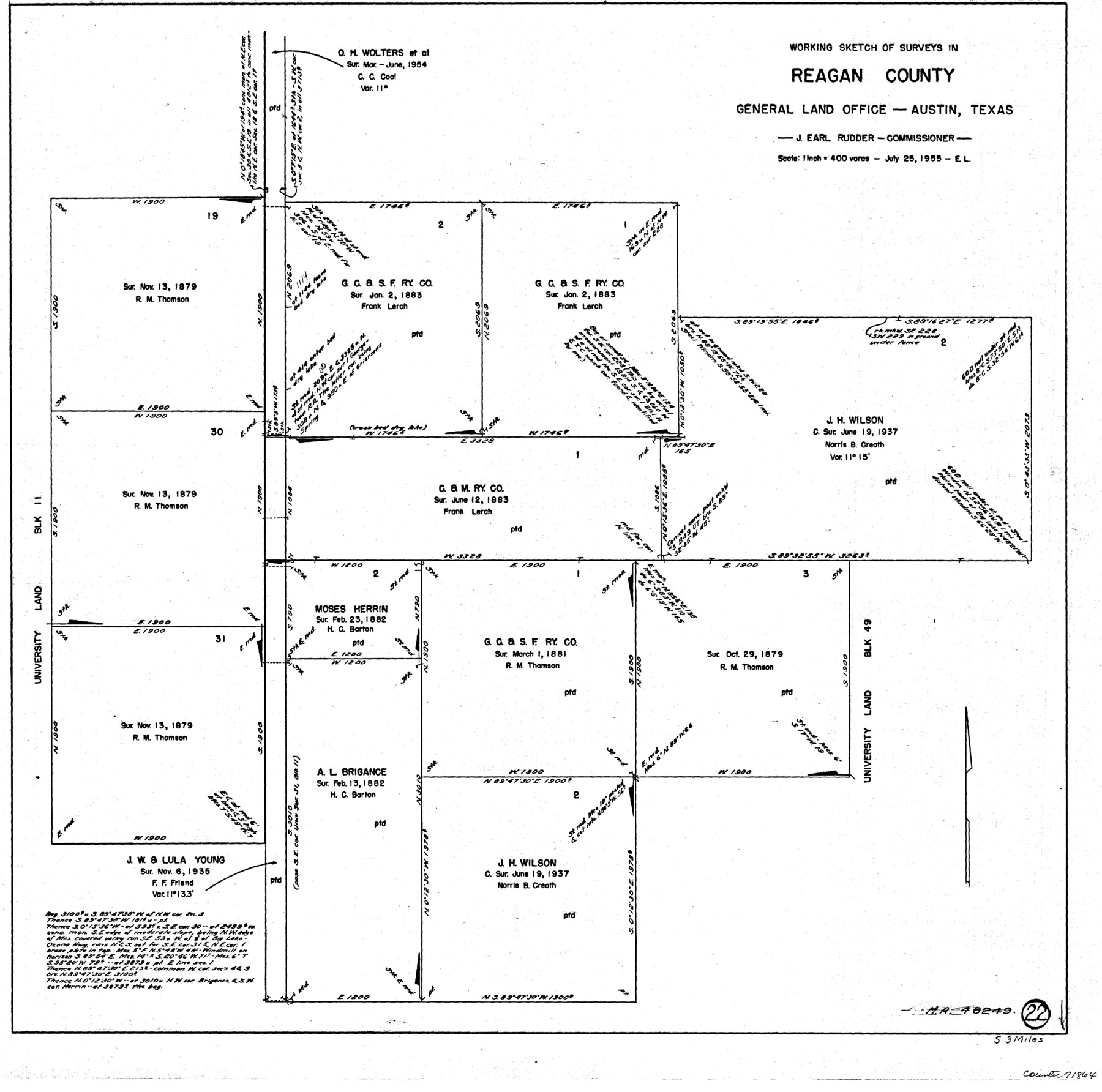 71864, Reagan County Working Sketch 22, General Map Collection