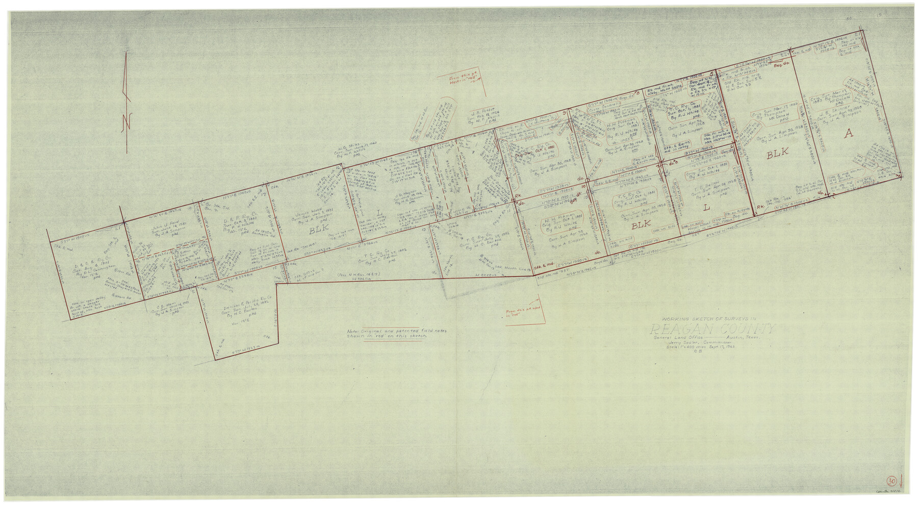 71872, Reagan County Working Sketch 30, General Map Collection
