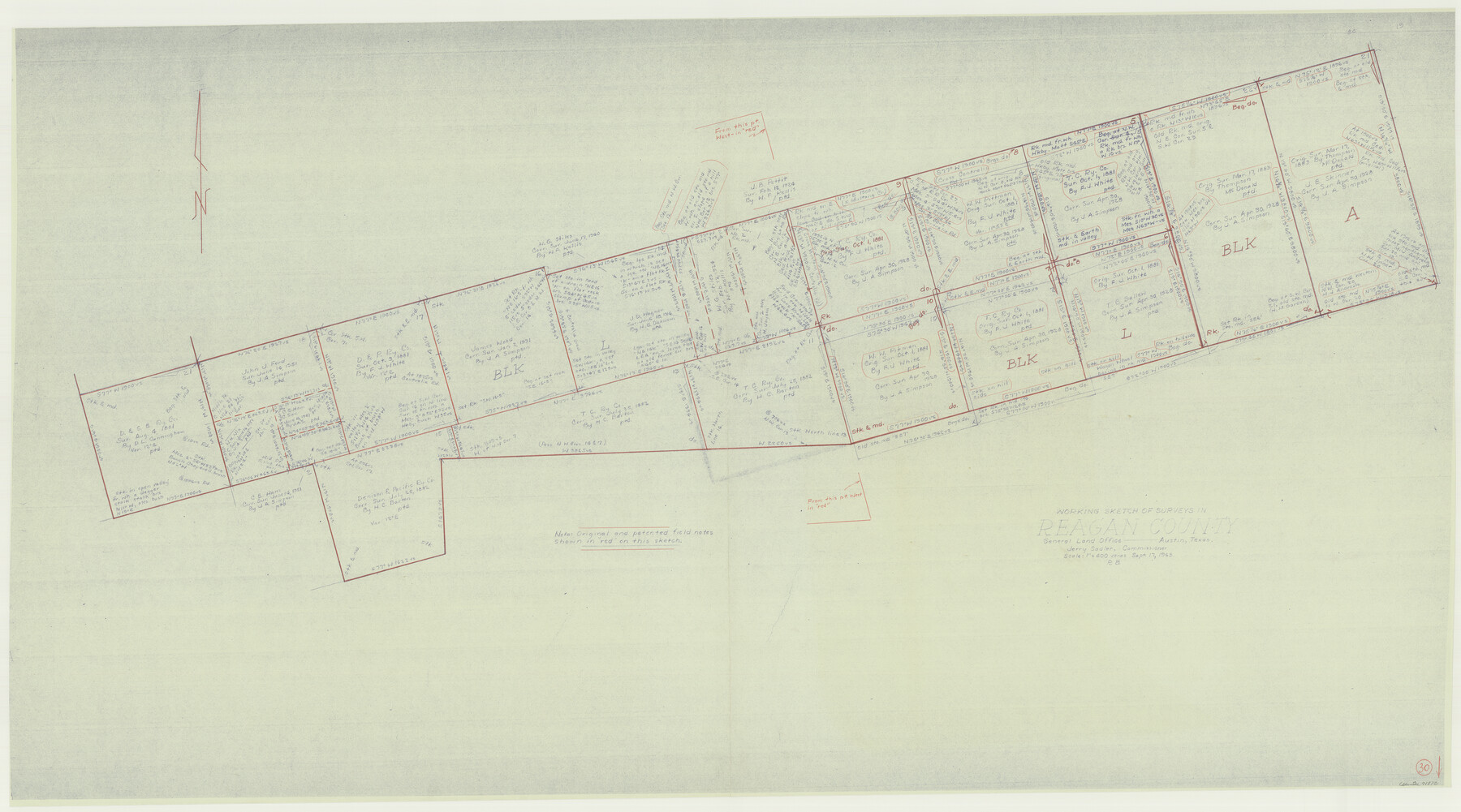71872, Reagan County Working Sketch 30, General Map Collection
