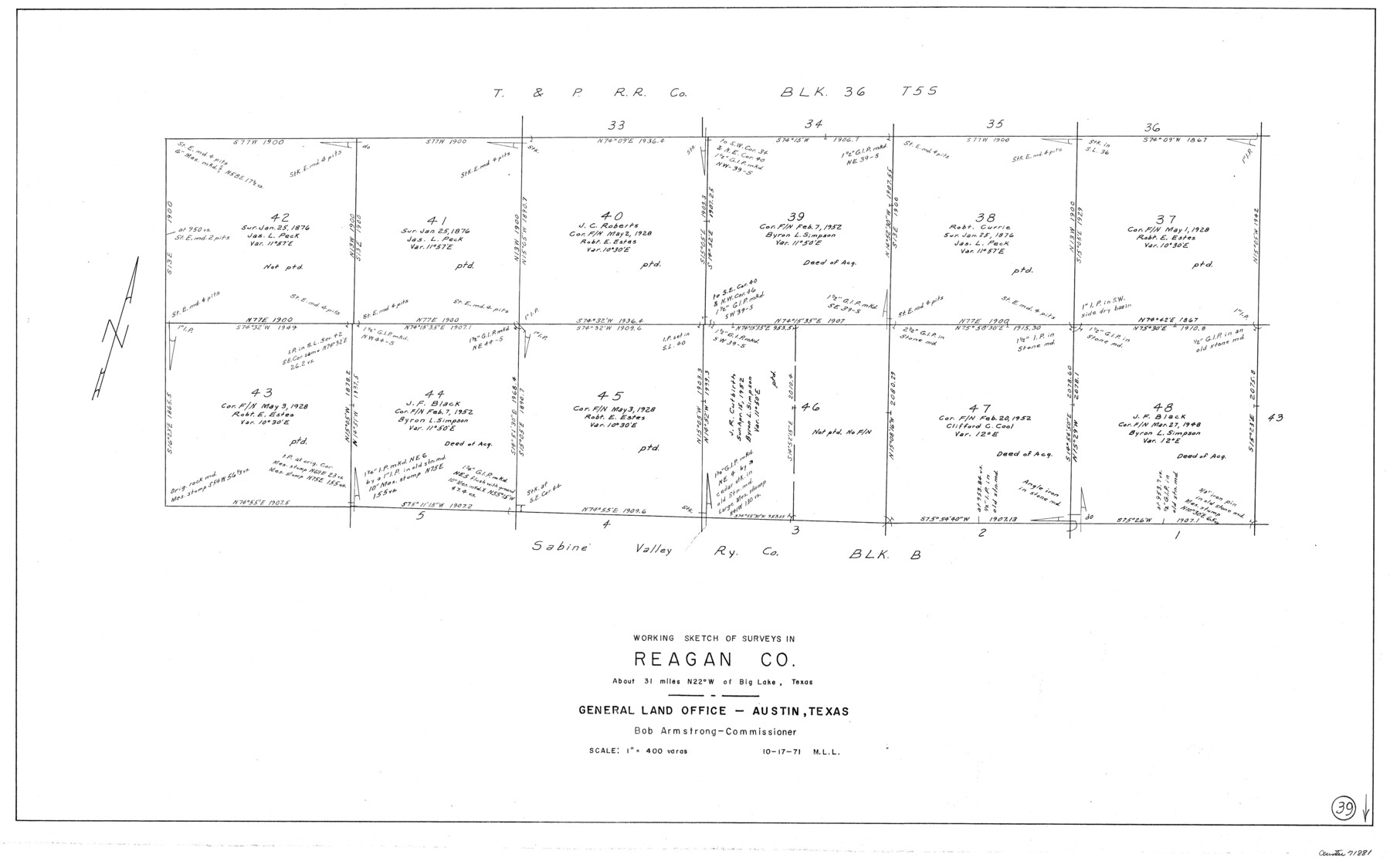 71881, Reagan County Working Sketch 39, General Map Collection