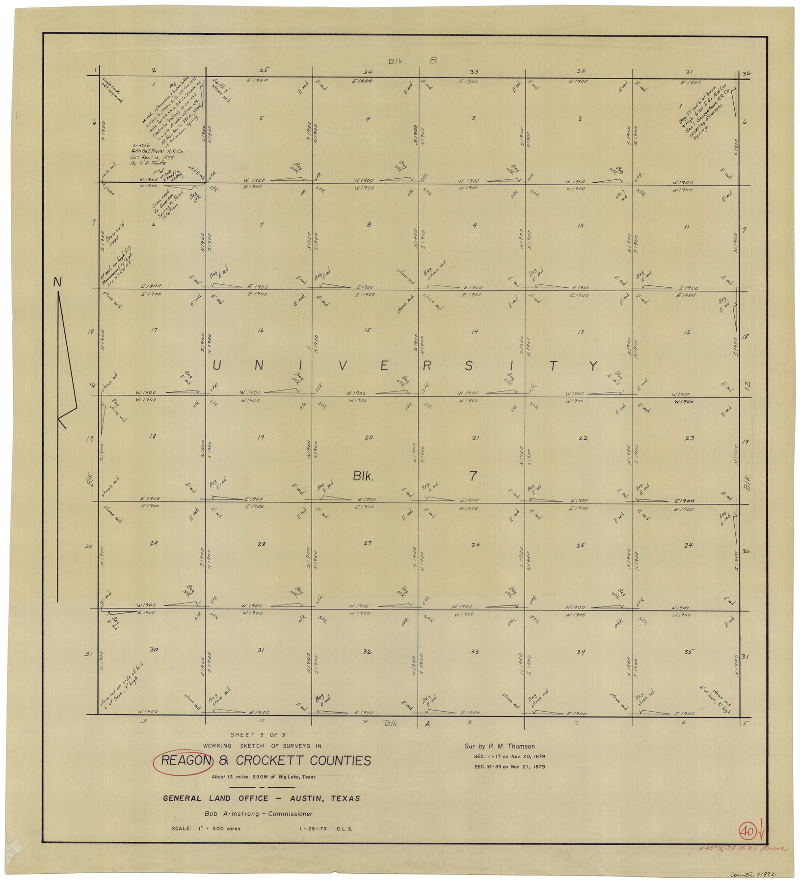 71882, Reagan County Working Sketch 40, General Map Collection
