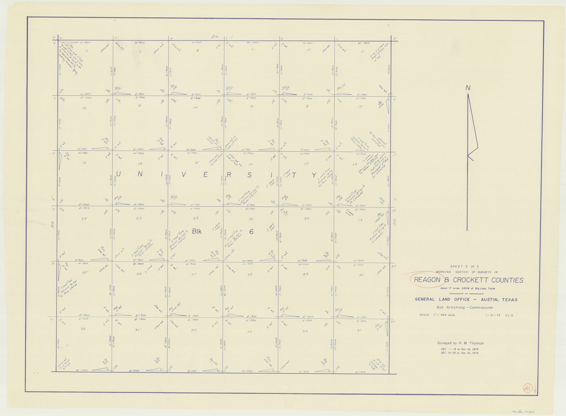 71883, Reagan County Working Sketch 41, General Map Collection