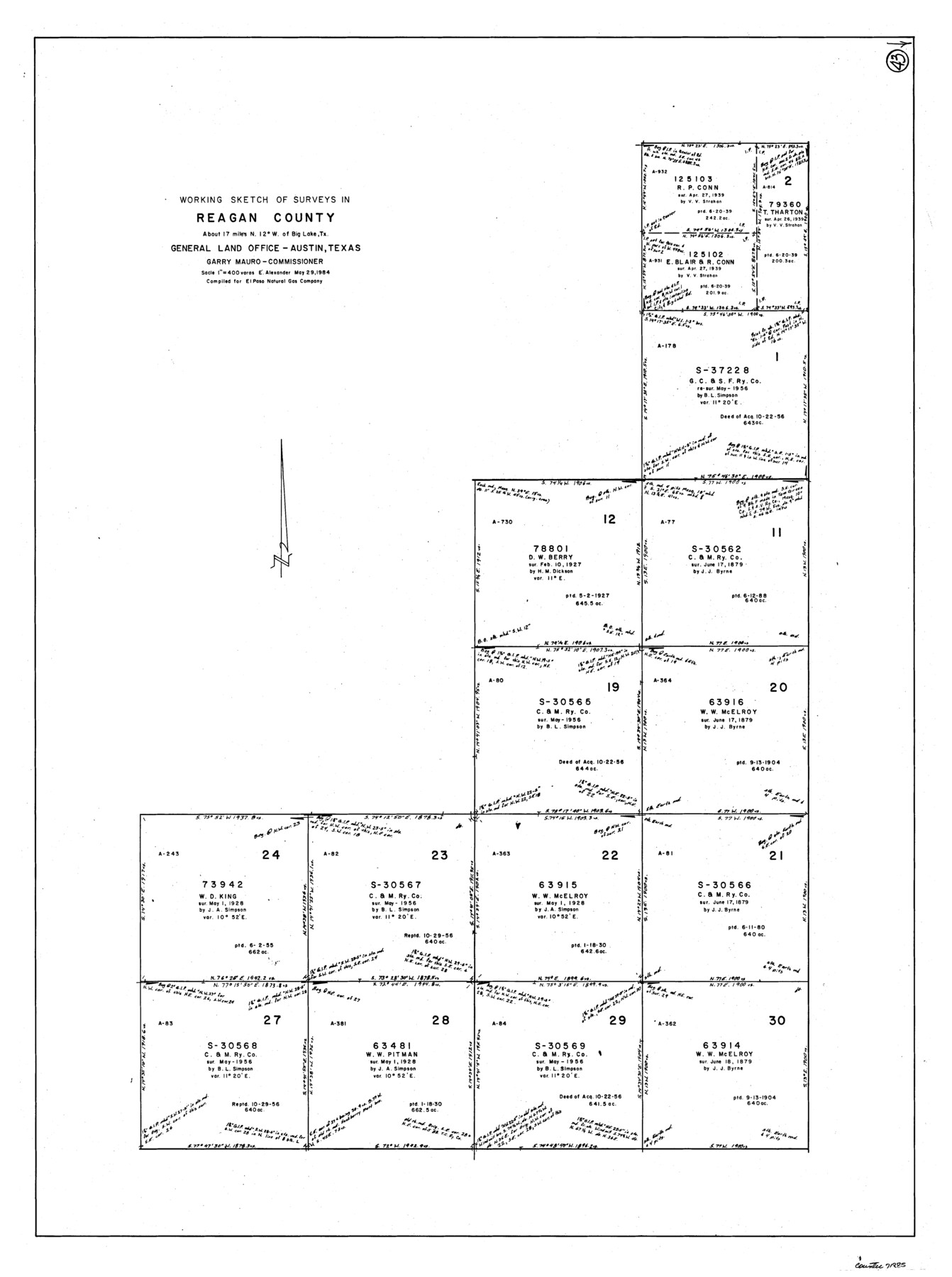 71885, Reagan County Working Sketch 43, General Map Collection