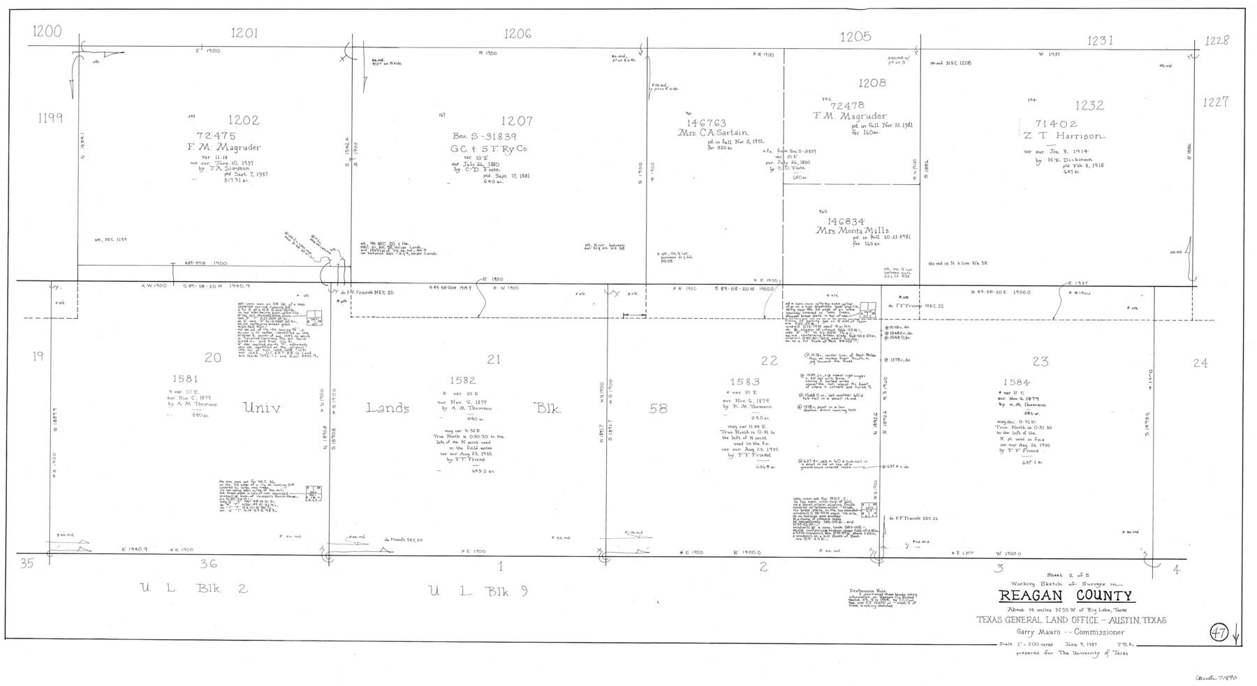 71890, Reagan County Working Sketch 47, General Map Collection