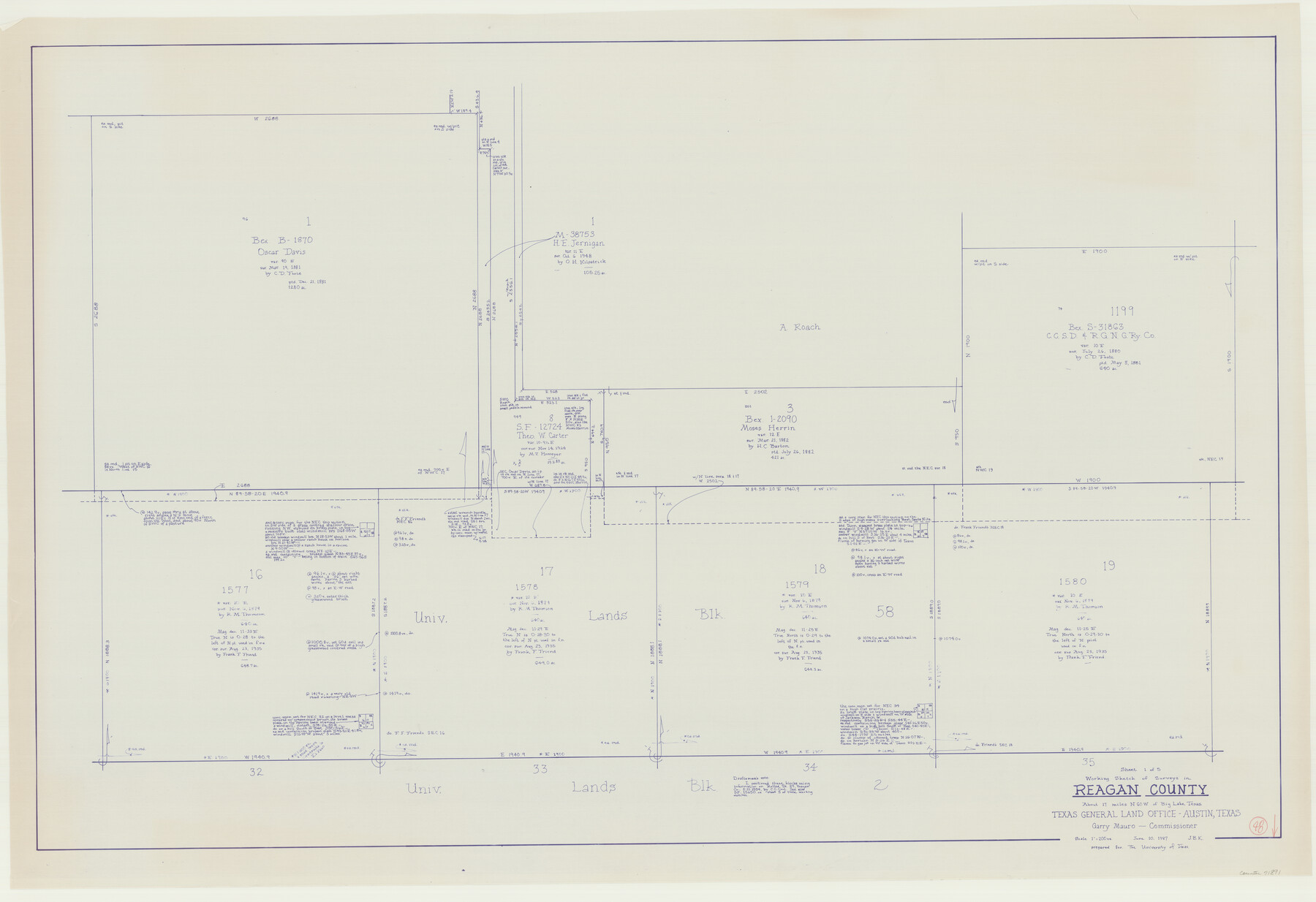 71891, Reagan County Working Sketch 48, General Map Collection