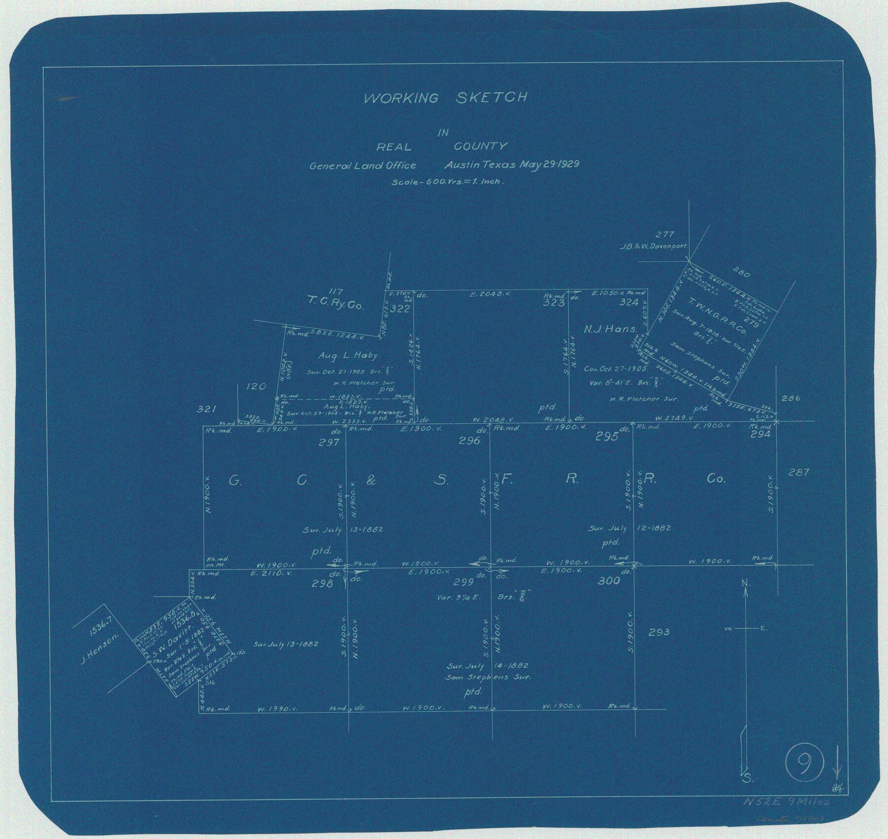 71901, Real County Working Sketch 9, General Map Collection