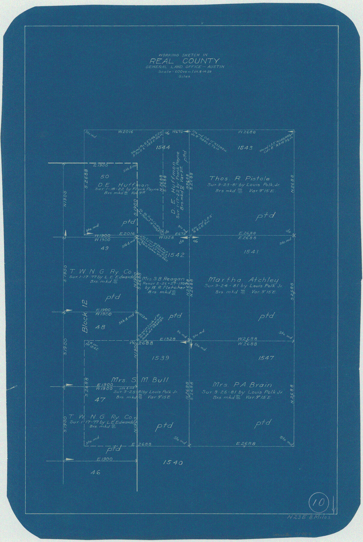 71902, Real County Working Sketch 10, General Map Collection