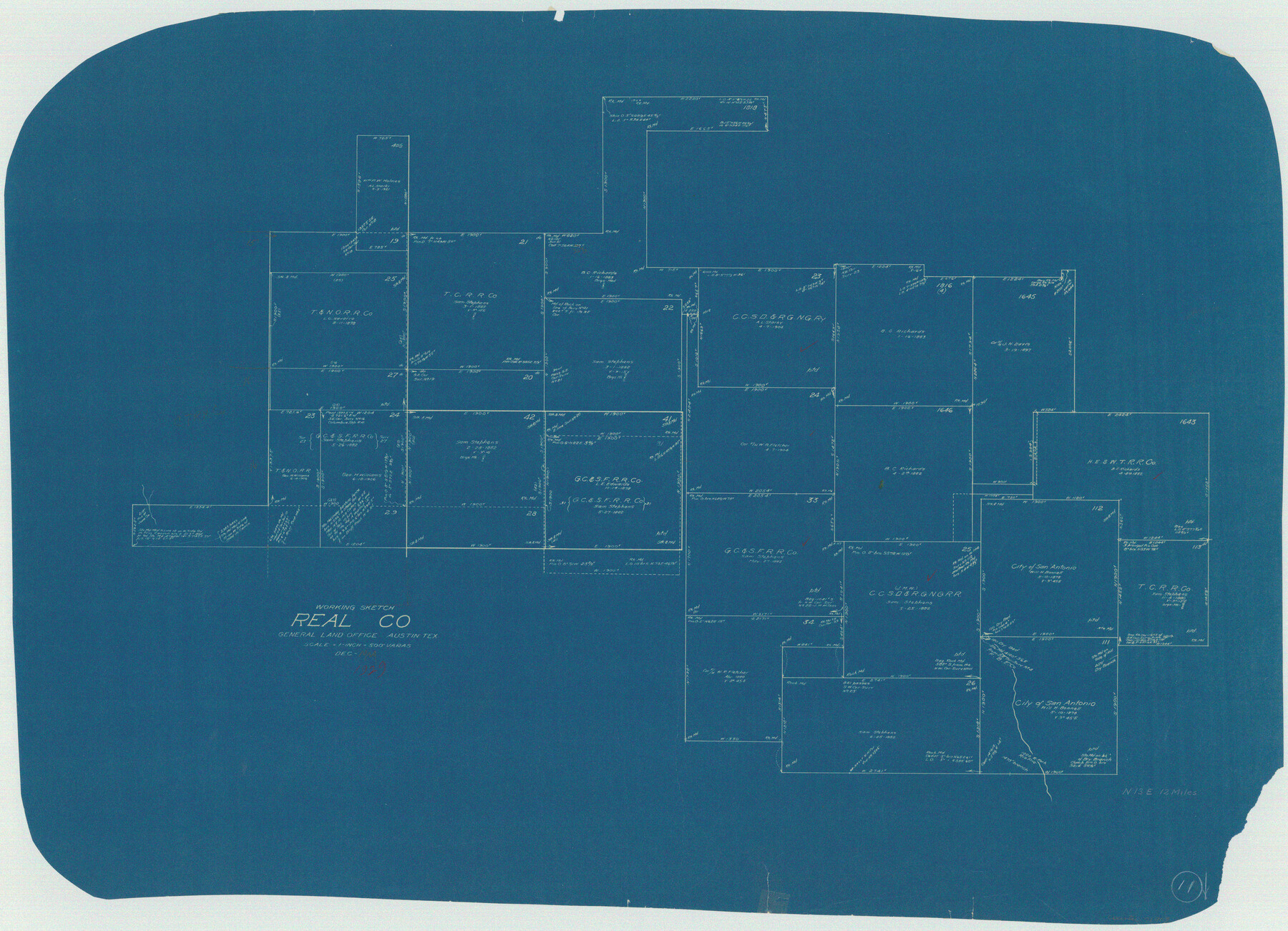 71903, Real County Working Sketch 11, General Map Collection