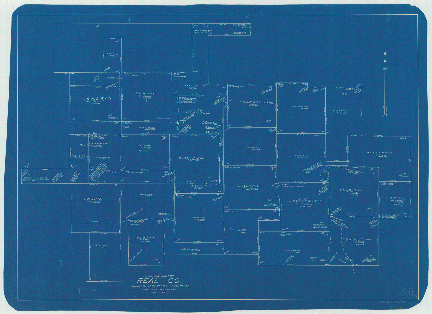 71905, Real County Working Sketch 13, General Map Collection