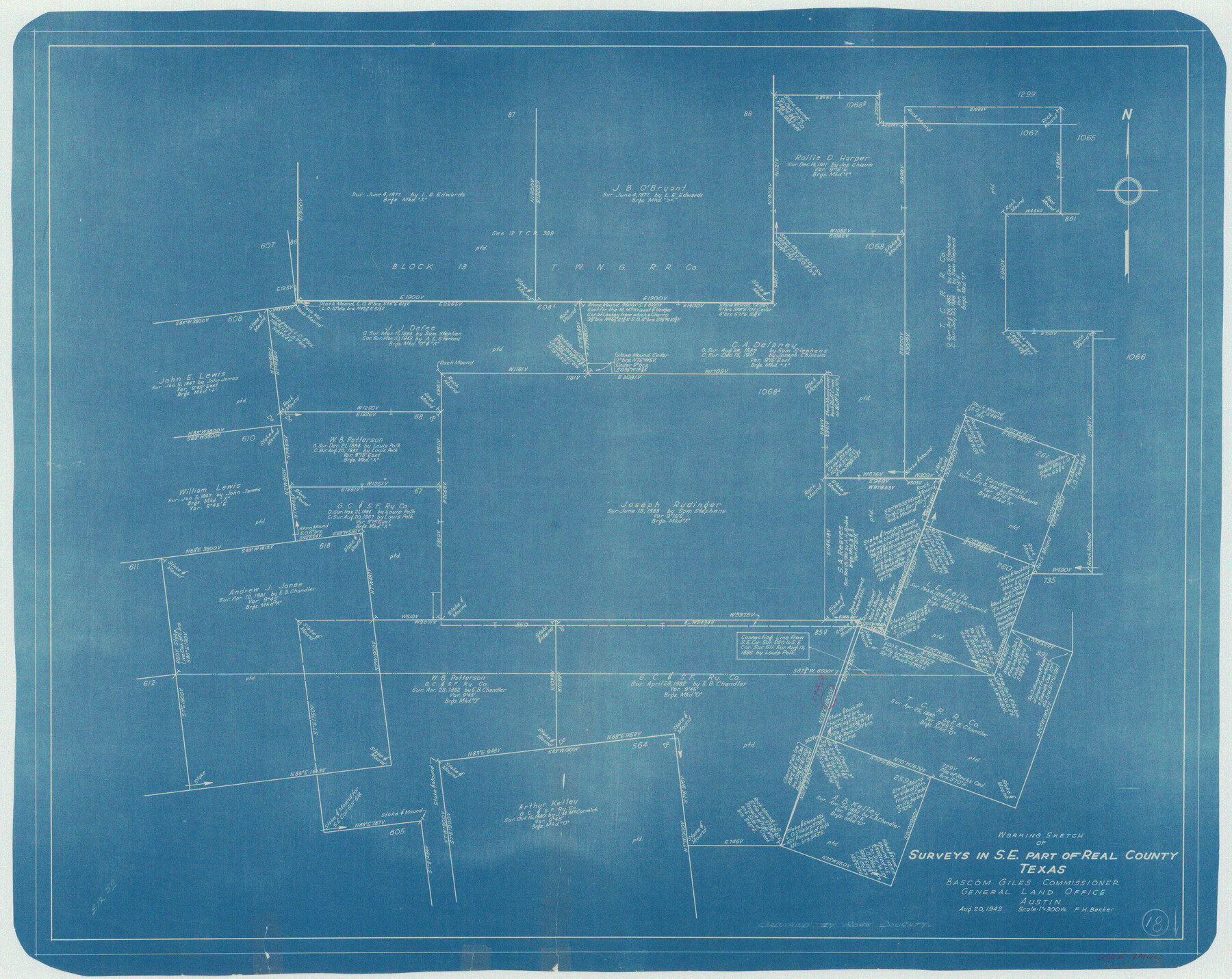 71910, Real County Working Sketch 18, General Map Collection