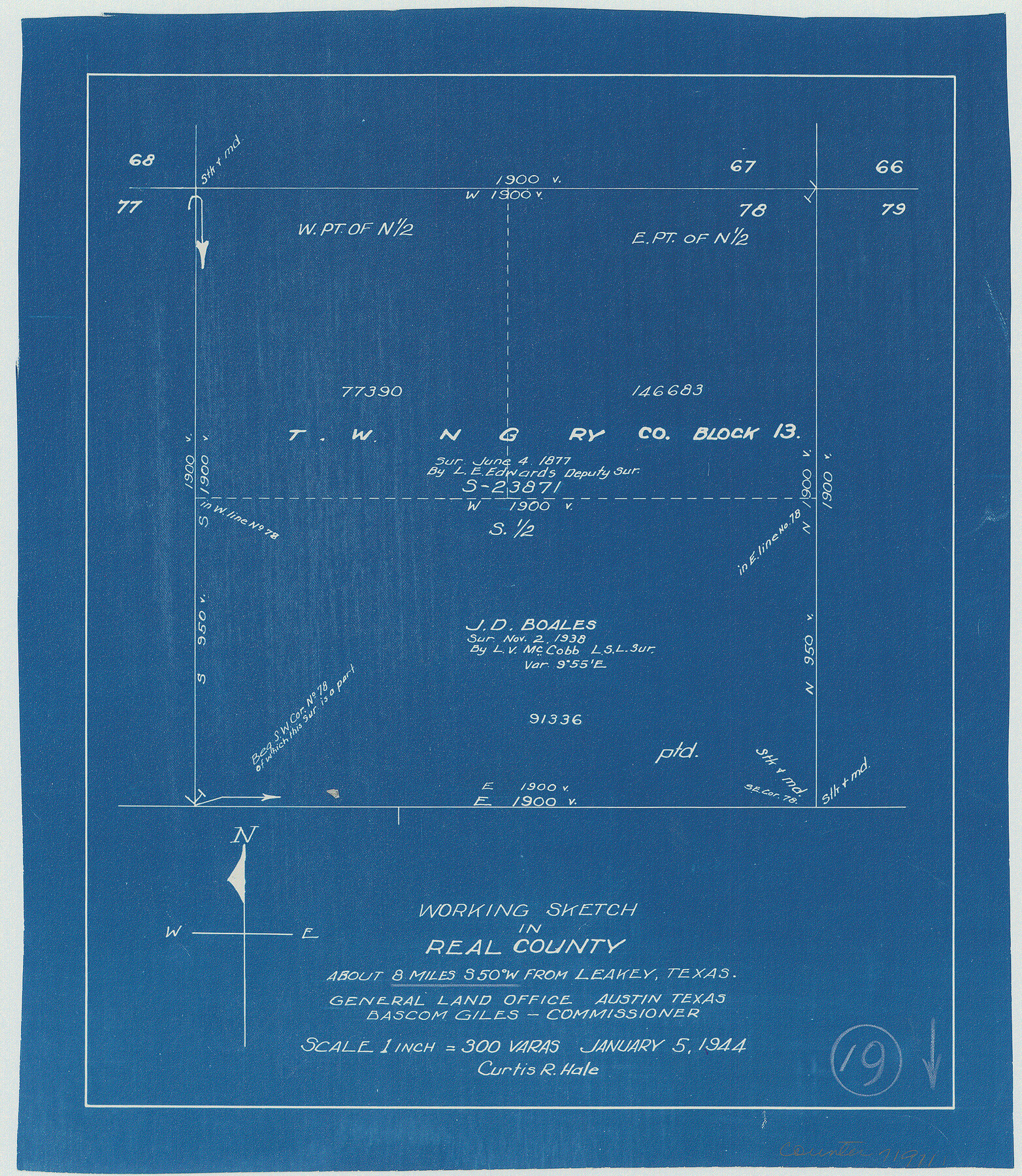 71911, Real County Working Sketch 19, General Map Collection